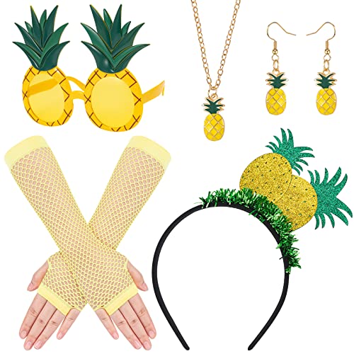 howaf-photo-booth-props-ananas-kost-m-damen-6-tlg-gelb image 8