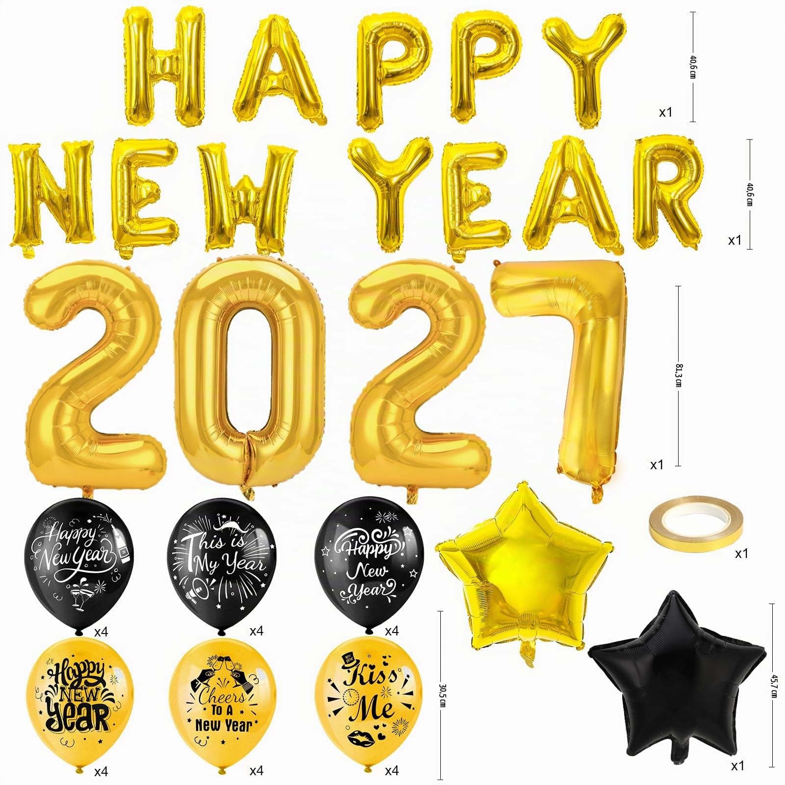 howaf-silvester-deko-2027-xxl-set-gold-folienballon-latexballons image 2