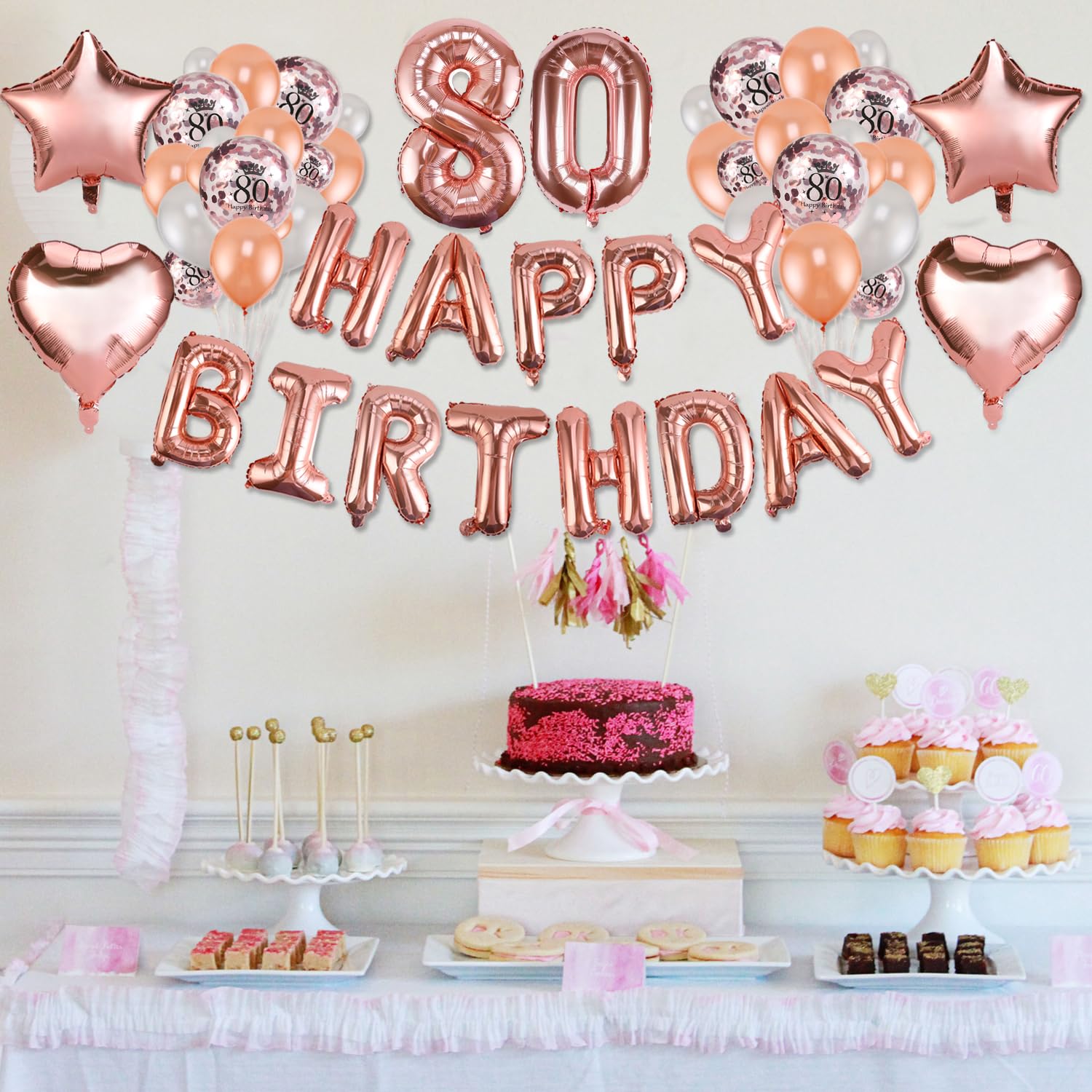 howaf-80-geburtstag-deko-ballon-set-59-tlg-rosegold image 5