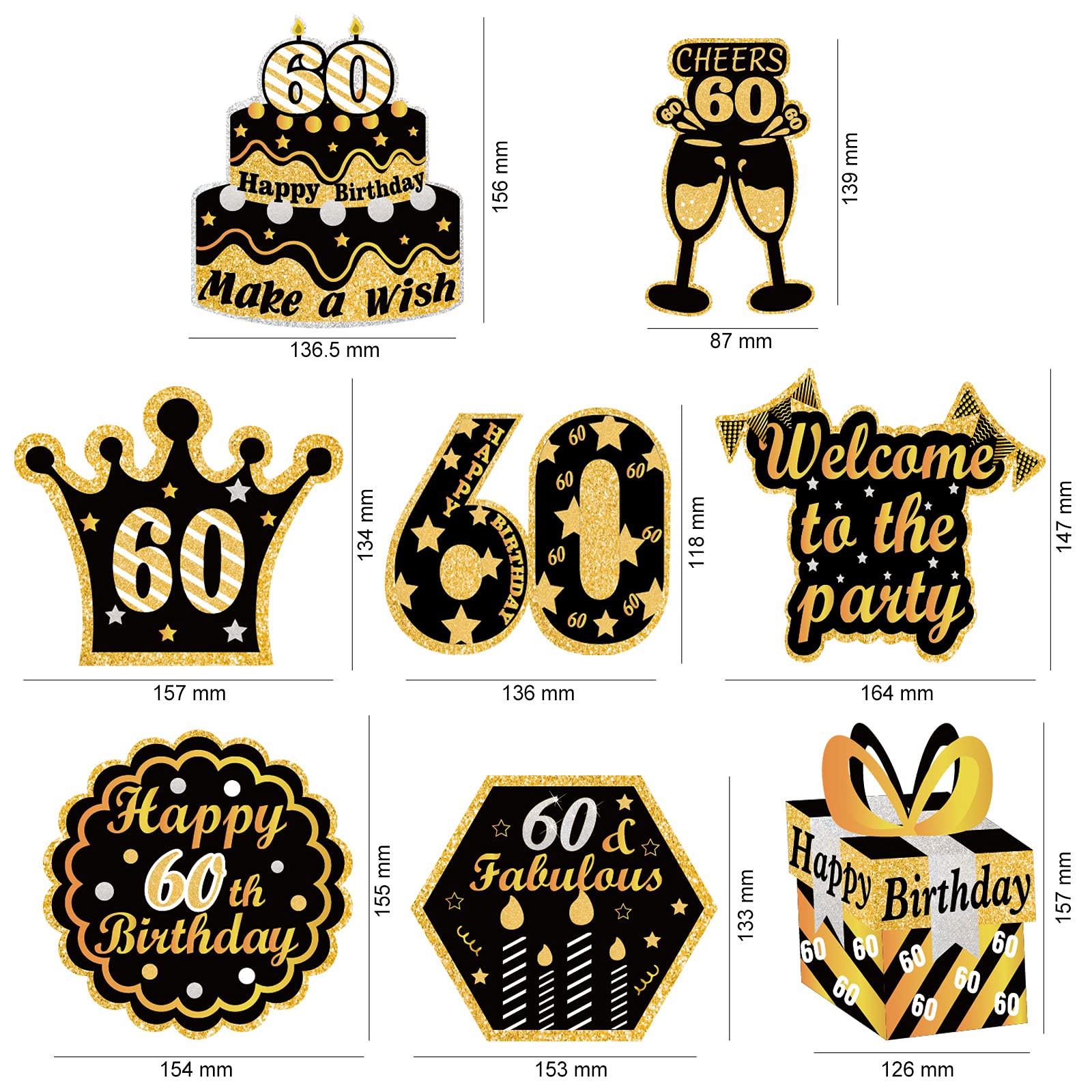 howaf-60-geburtstag-h-ngedeko-deckenh-nger-30-st-ck-schwarz-gold image 2