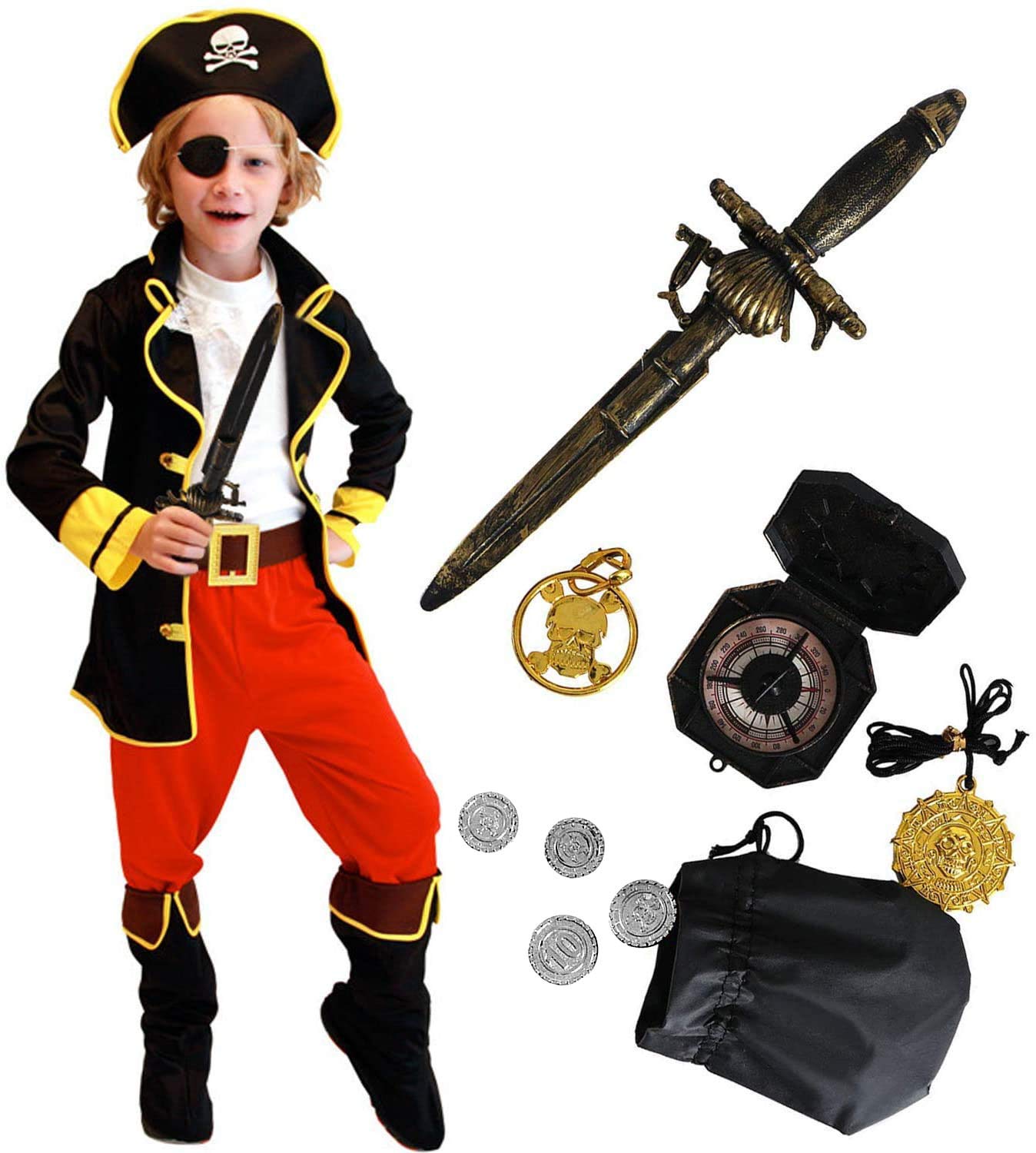 tacobear-costume-piratenkost-m-kinder-jungen-set-mit-zubeh-r image 1