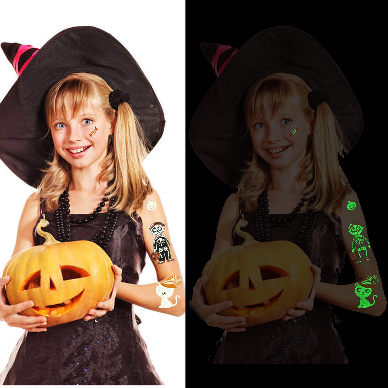 howaf-temporary-tattoos-halloween-leuchtend-kinder-15-blatt image 7