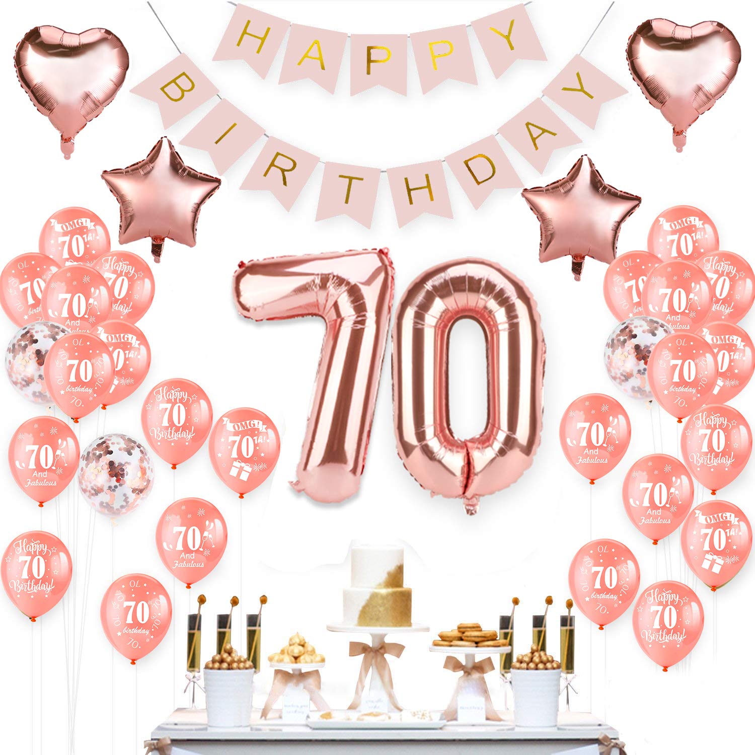howaf-70-geburtstag-luftballons-rosegold-30-st-ck-konfetti-set image 5