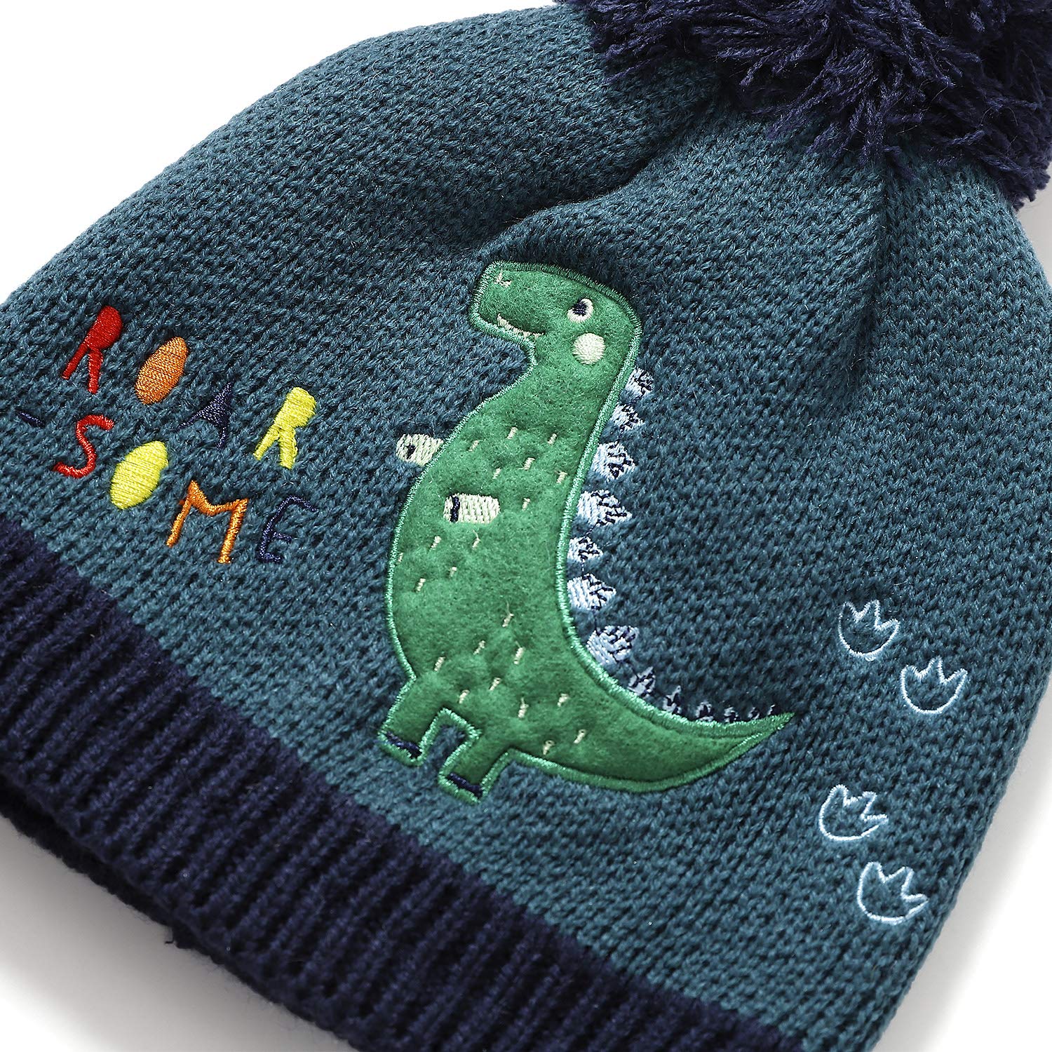 tacobear-winterm-tze-kinder-gr-ner-dinosaurier-handschuhe image 2