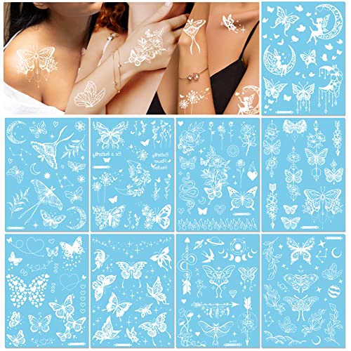howaf-temporary-tattoos-wei-schmetterling-9-blatt image 8