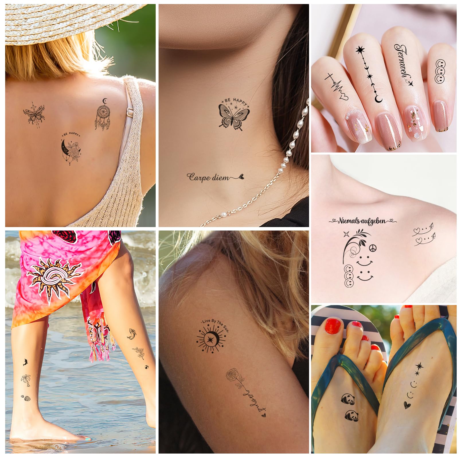 howaf-tempor-re-tattoos-schwarz-spr-che-blumen-20-bl-tter image 5