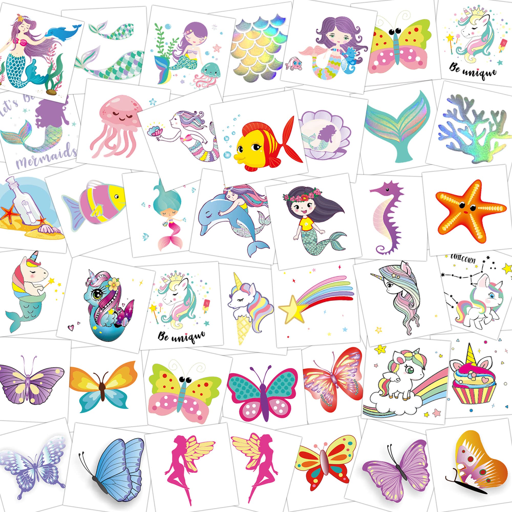 howaf-glitzer-tattoos-kinder-einhorn-80-st-ck image 1