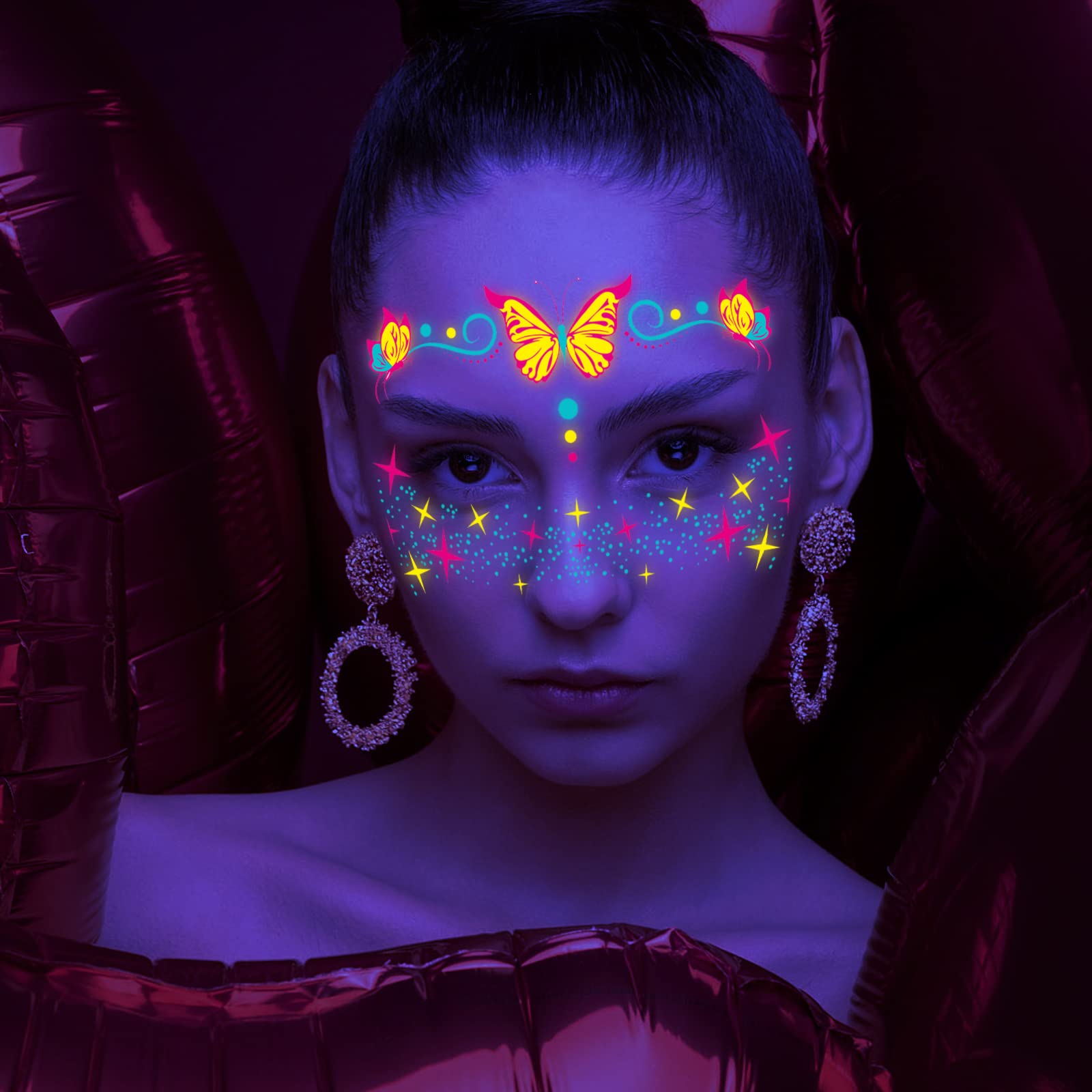 howaf-neon-tattoos-uv-schwarzlicht-8er-set-gesicht-schminke image 6