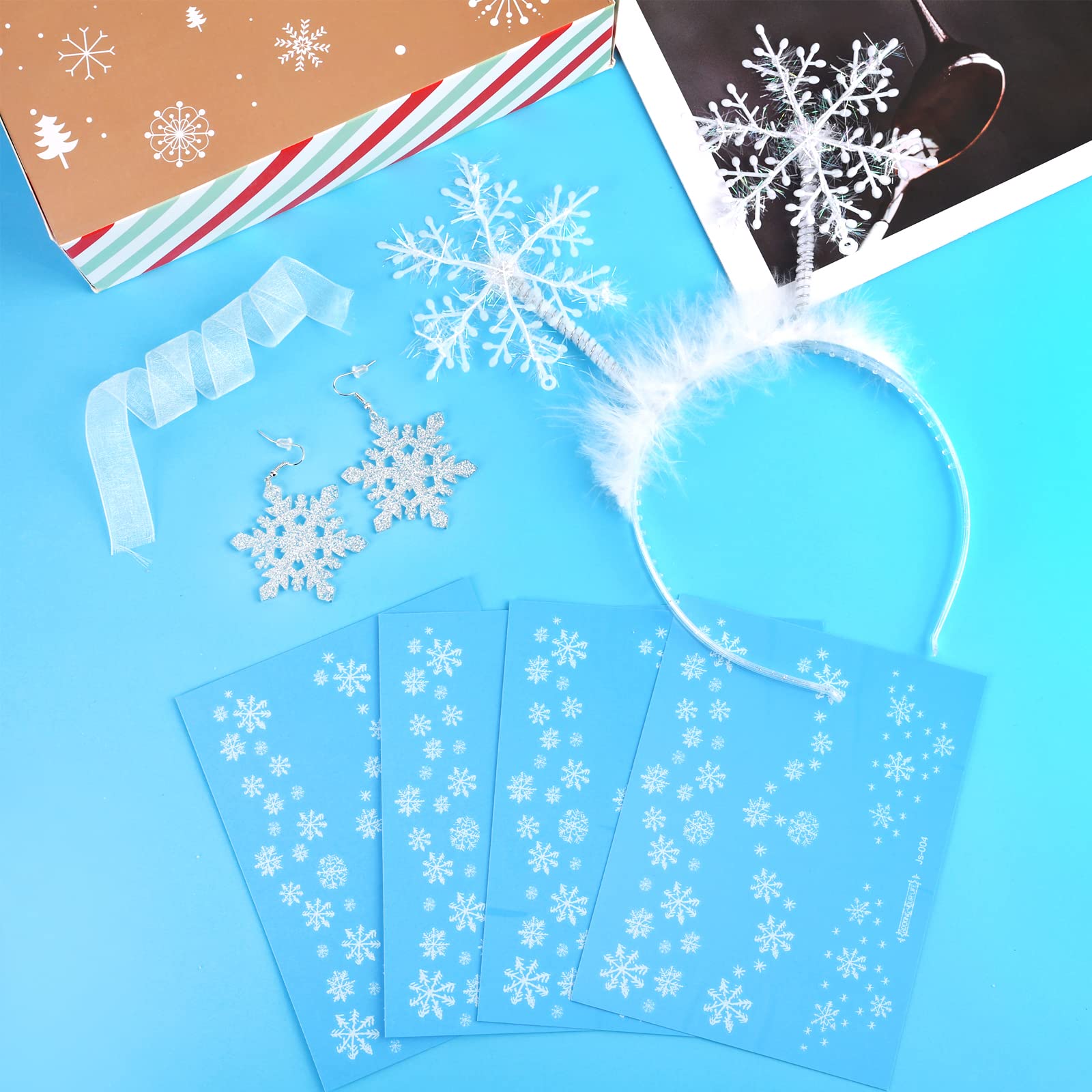 howaf-schneeflocke-haarreif-set-damen-weihnachten image 6