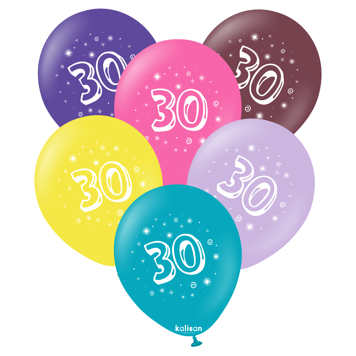 kalisan-birthday-30th-birthday-luftballons-25-stk-bunt image 1