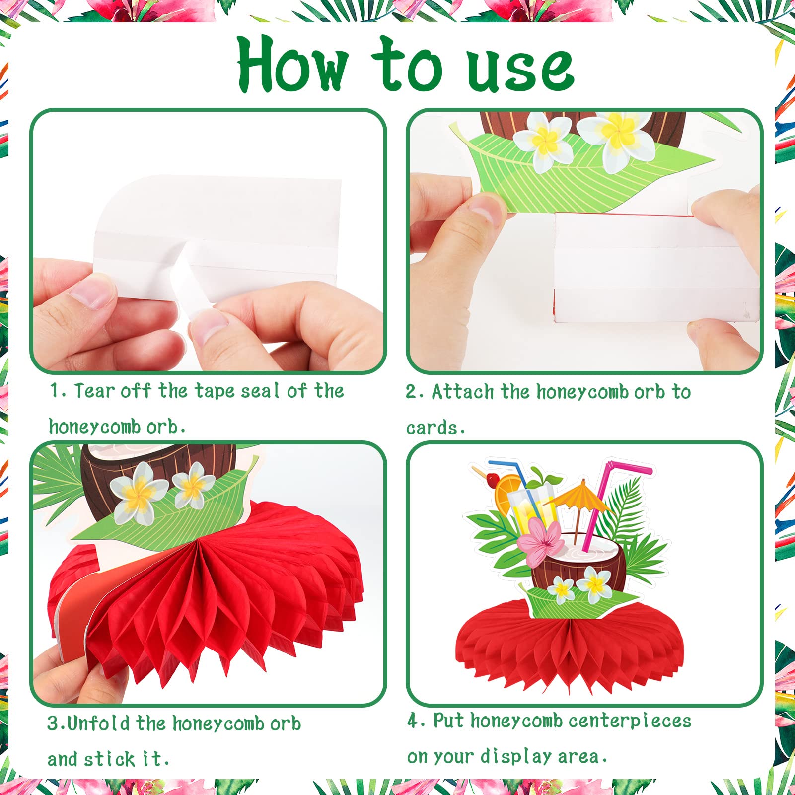 howaf-hawaii-deko-tischaufs-tze-waben-9-st-ck-flamingo image 3