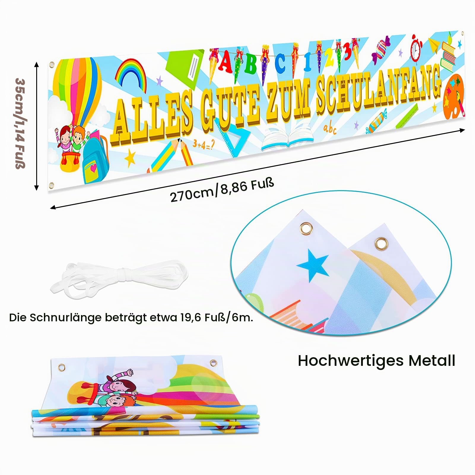 howaf-alles-gute-zum-schulanfang-banner-stoff-270x35cm image 2