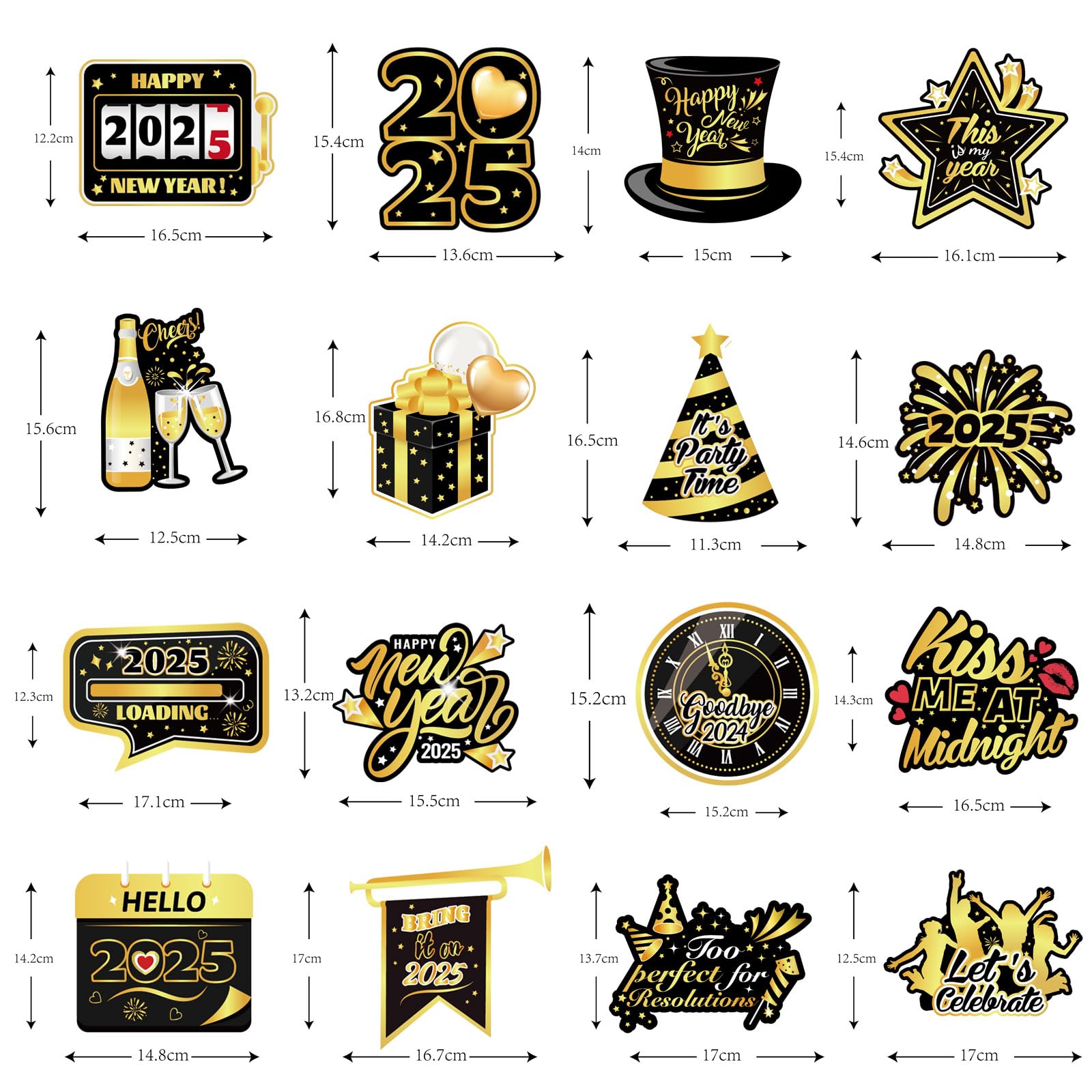 howaf-silvester-deko-2025-deckenh-nger-30-st-ck-schwarz-gold image 2
