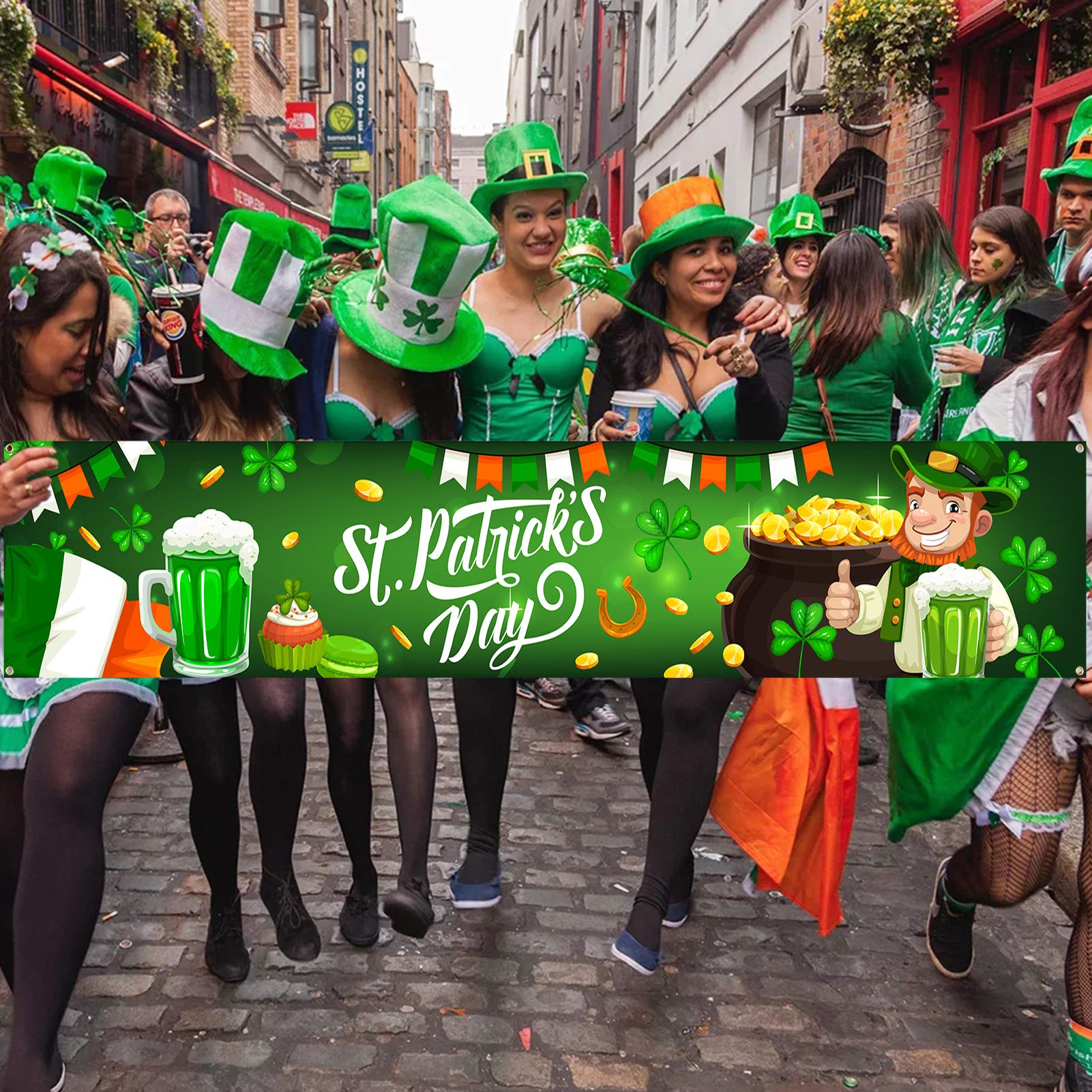 howaf-st-patricks-day-banner-stoff-210x40cm-kleeblatt-gr-n image 6