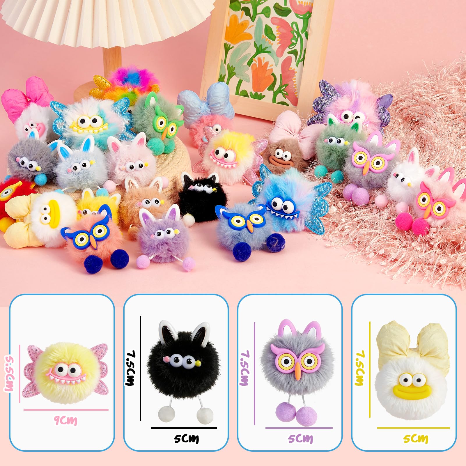 tacobear-pom-pom-schl-sselanh-nger-24-st-ck-monster-tiere image 4