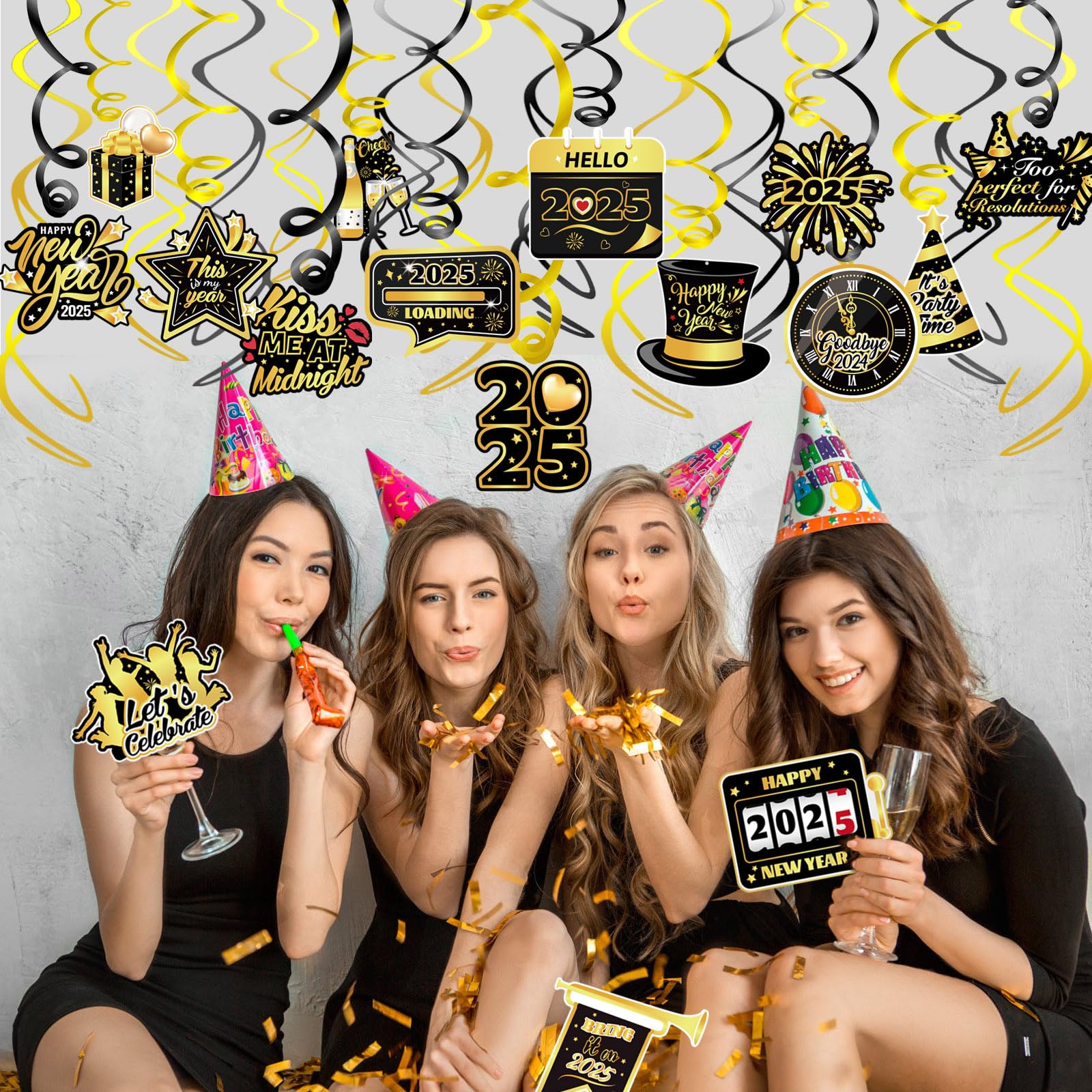 howaf-silvester-deko-2025-deckenh-nger-30-st-ck-schwarz-gold image 6