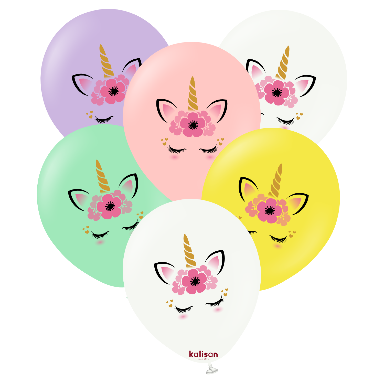 kalisan-animals-colorful-unicorn-luftballons-12-25-stk image 1