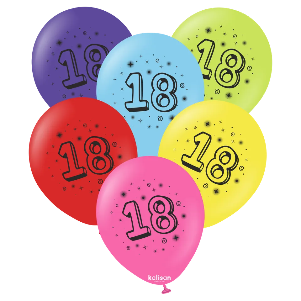 kalisan-birthday-theme-18th-birthday-luftballons-25-st-ck-12-bunt image 1