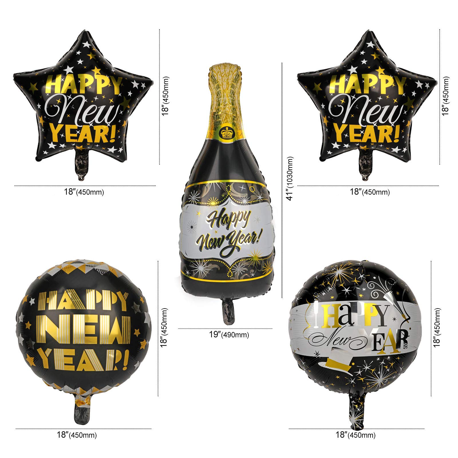 howaf-silvester-deko-2025-set-schwarz-gold-happy-new-year image 3