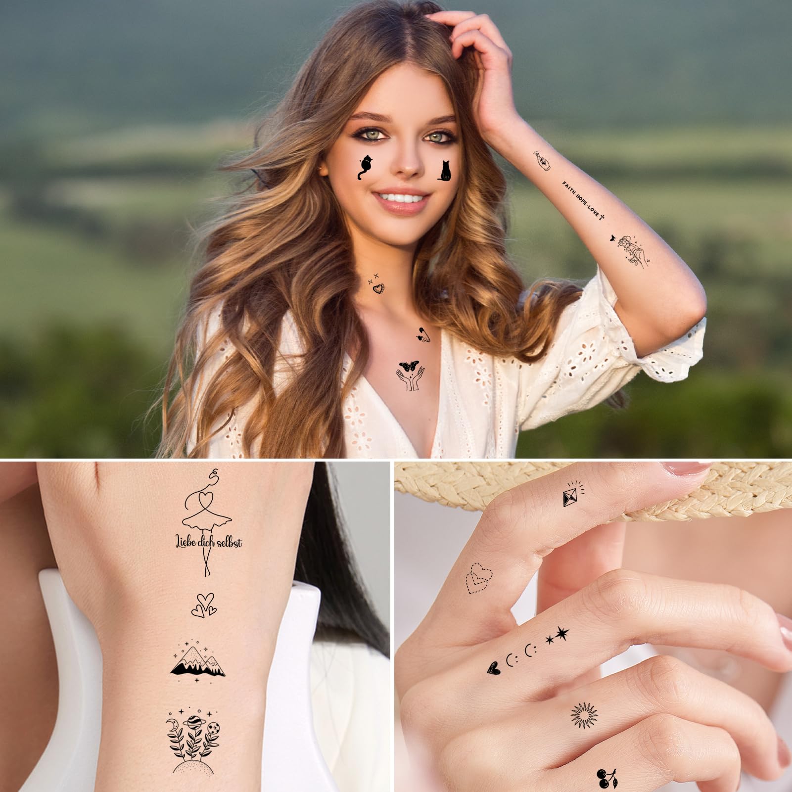 howaf-tempor-re-tattoos-schwarz-spr-che-blumen-20-bl-tter image 7