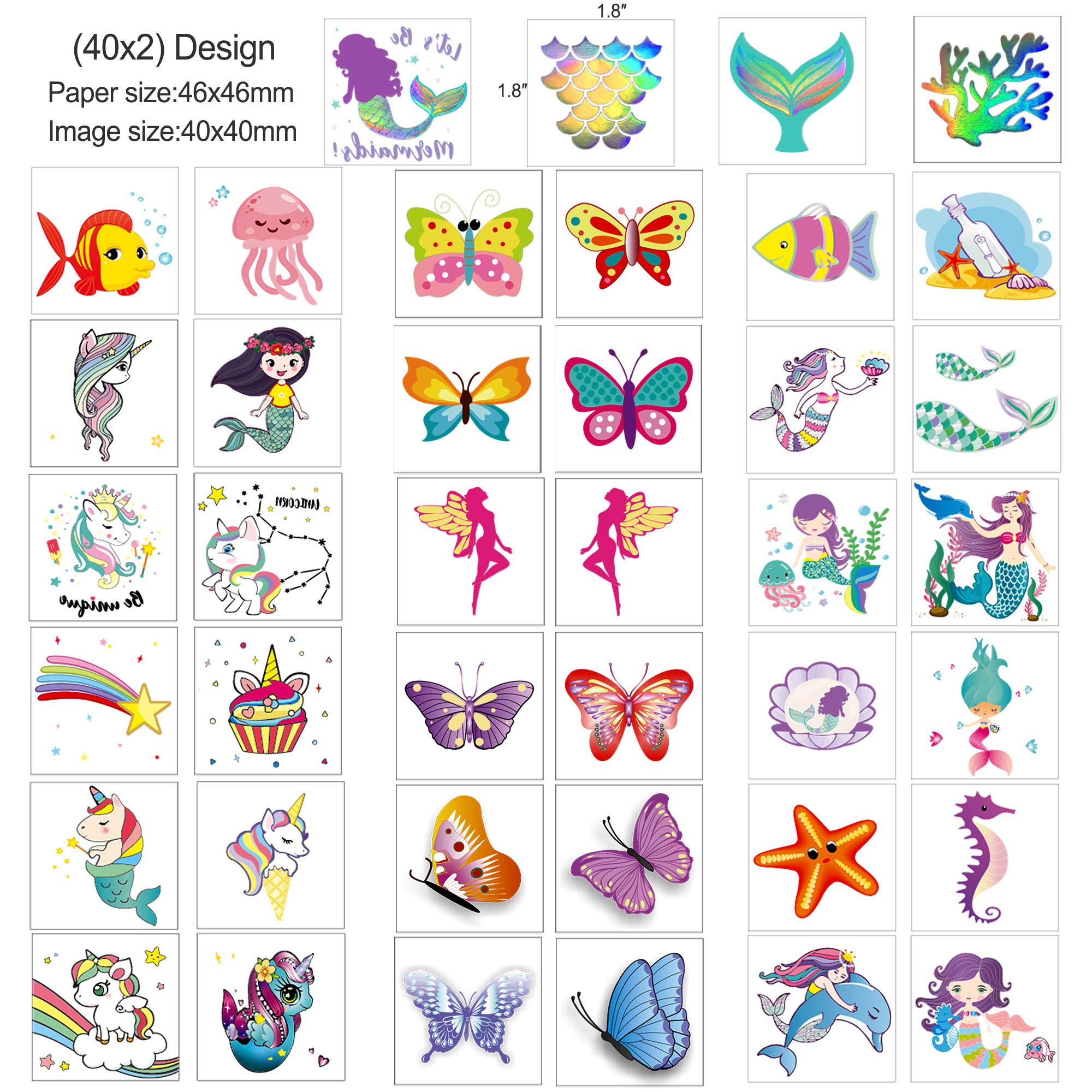 howaf-glitzer-tattoos-kinder-einhorn-80-st-ck image 4