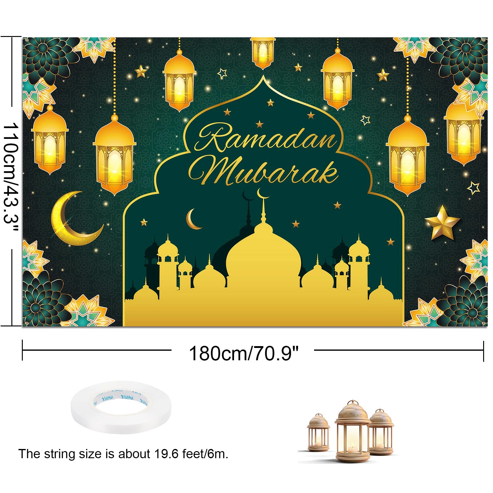 howaf-ramadan-mubarak-banner-stoff-180x110-cm-stern-mond image 2