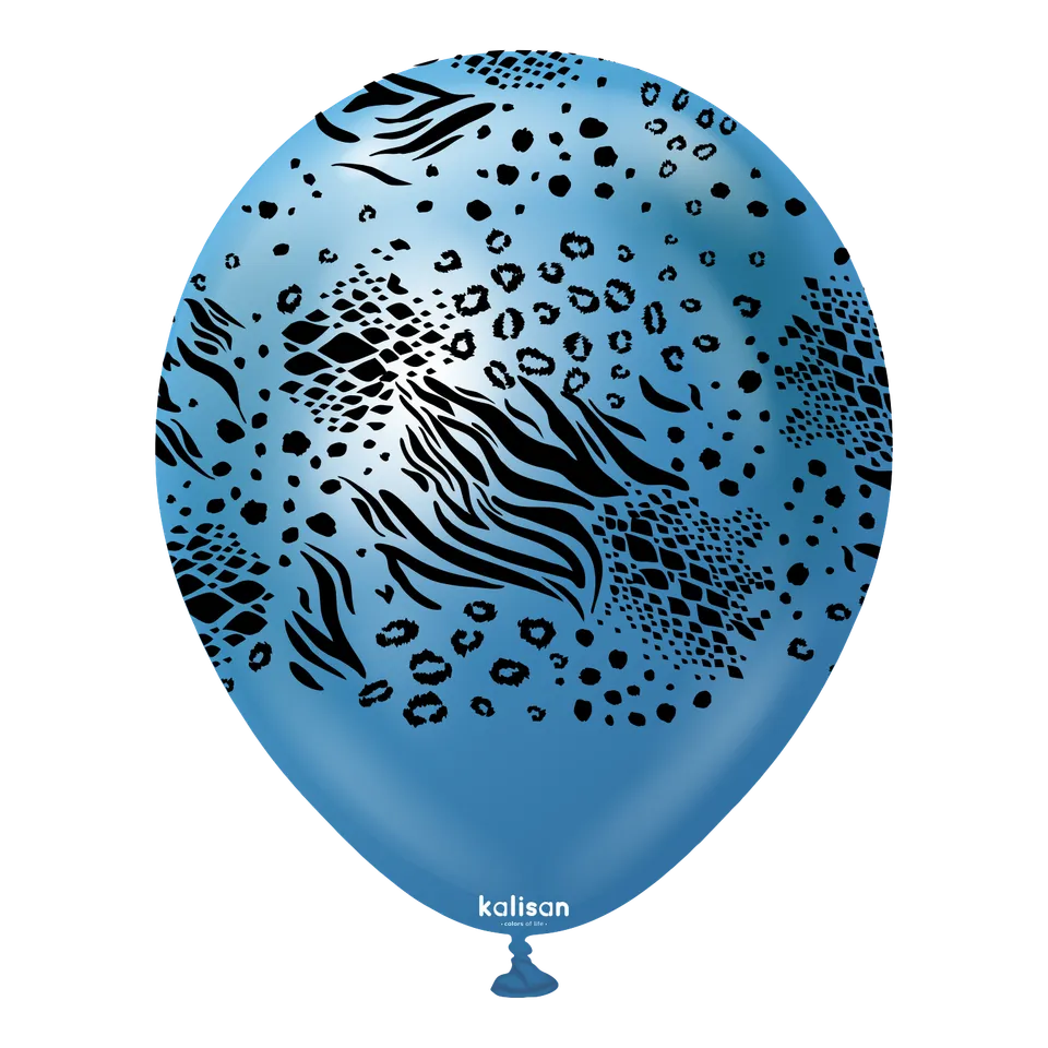 kalisan-safari-mutant-luftballon-12-zoll-mirror-blue-25er-latex image 1