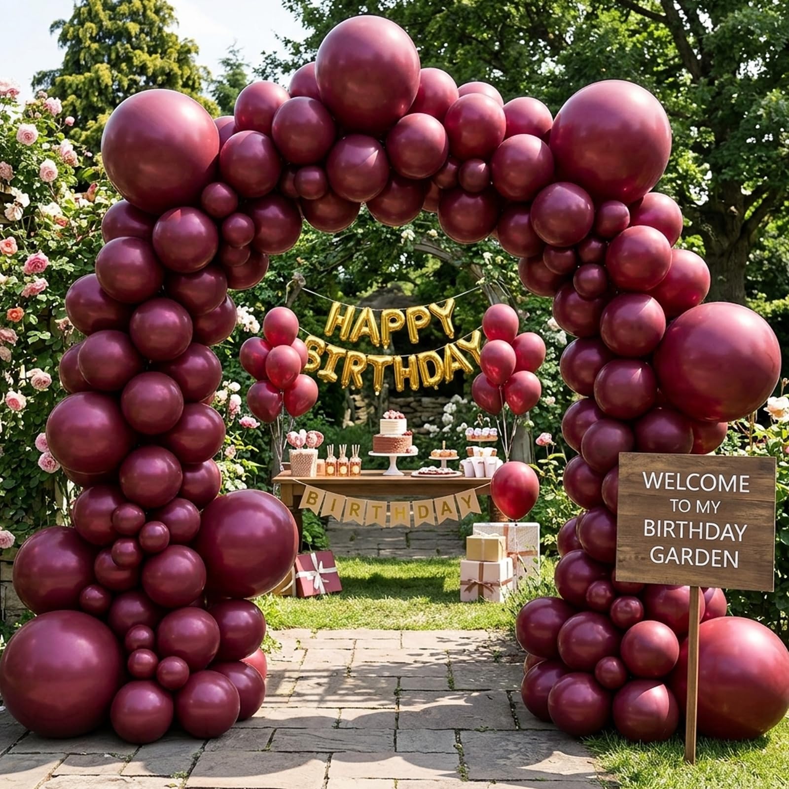 qifu-ballon-girlande-weinrot-100-teilig-ballonbogen-bordeaux image 5