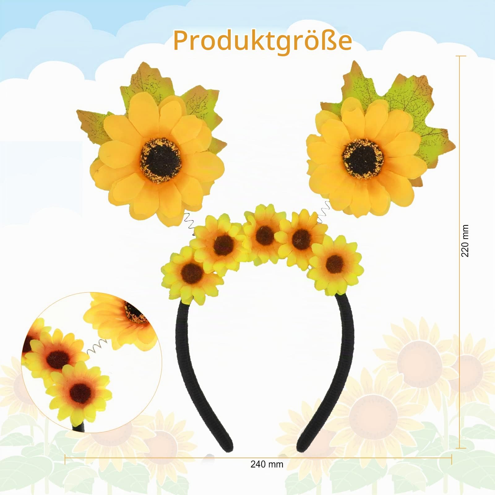 howaf-temporary-tattoos-sonnenblumen-kost-m-set-damen image 3