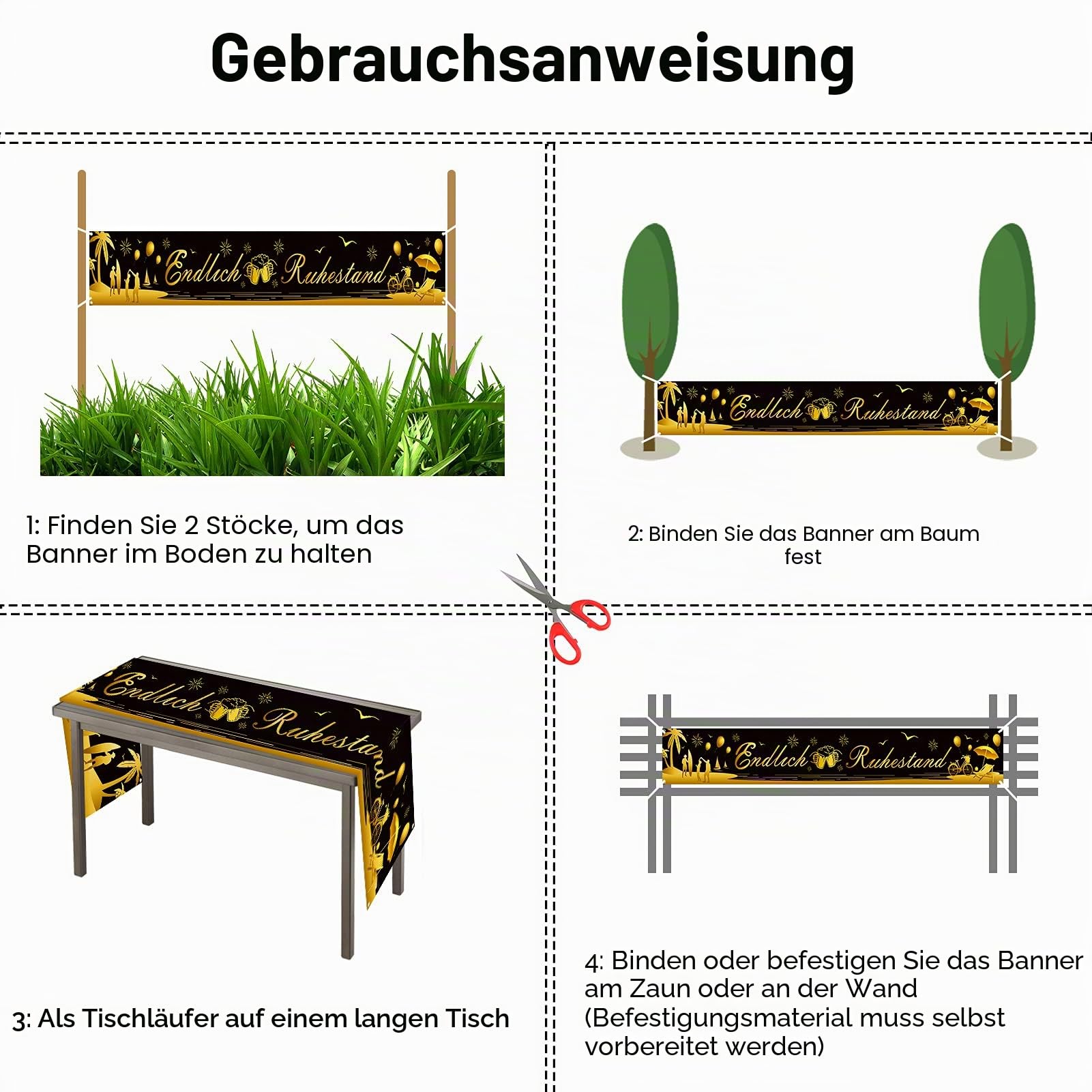 howaf-endlich-ruhestand-banner-schwarz-gold-270x36cm image 3