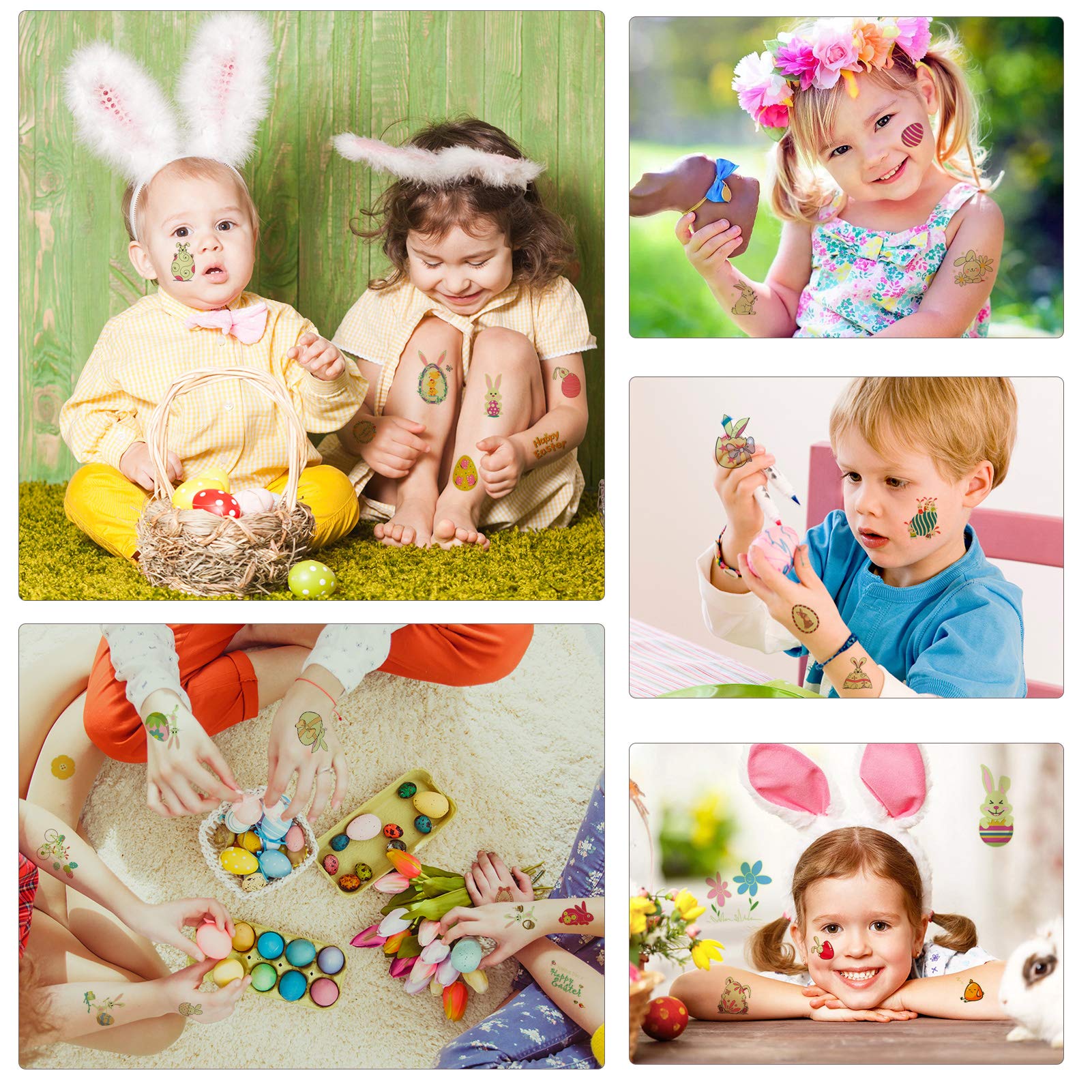 howaf-ostern-tattoos-kinder-12-bl-tter-leuchttattoos-mit-hase image 6