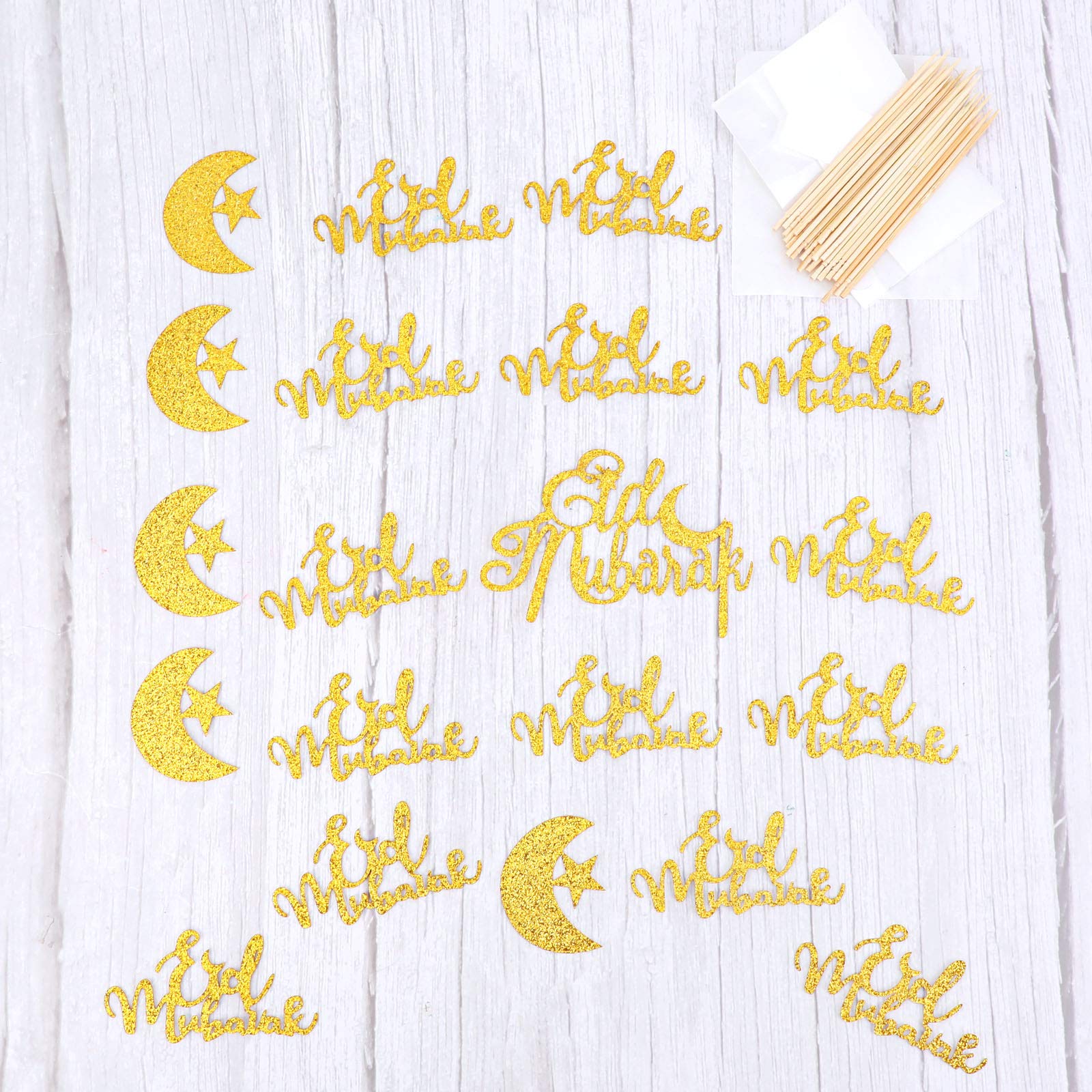 howaf-eid-mubarak-tortendeko-gold-glitzer-21-st-ck-set image 7