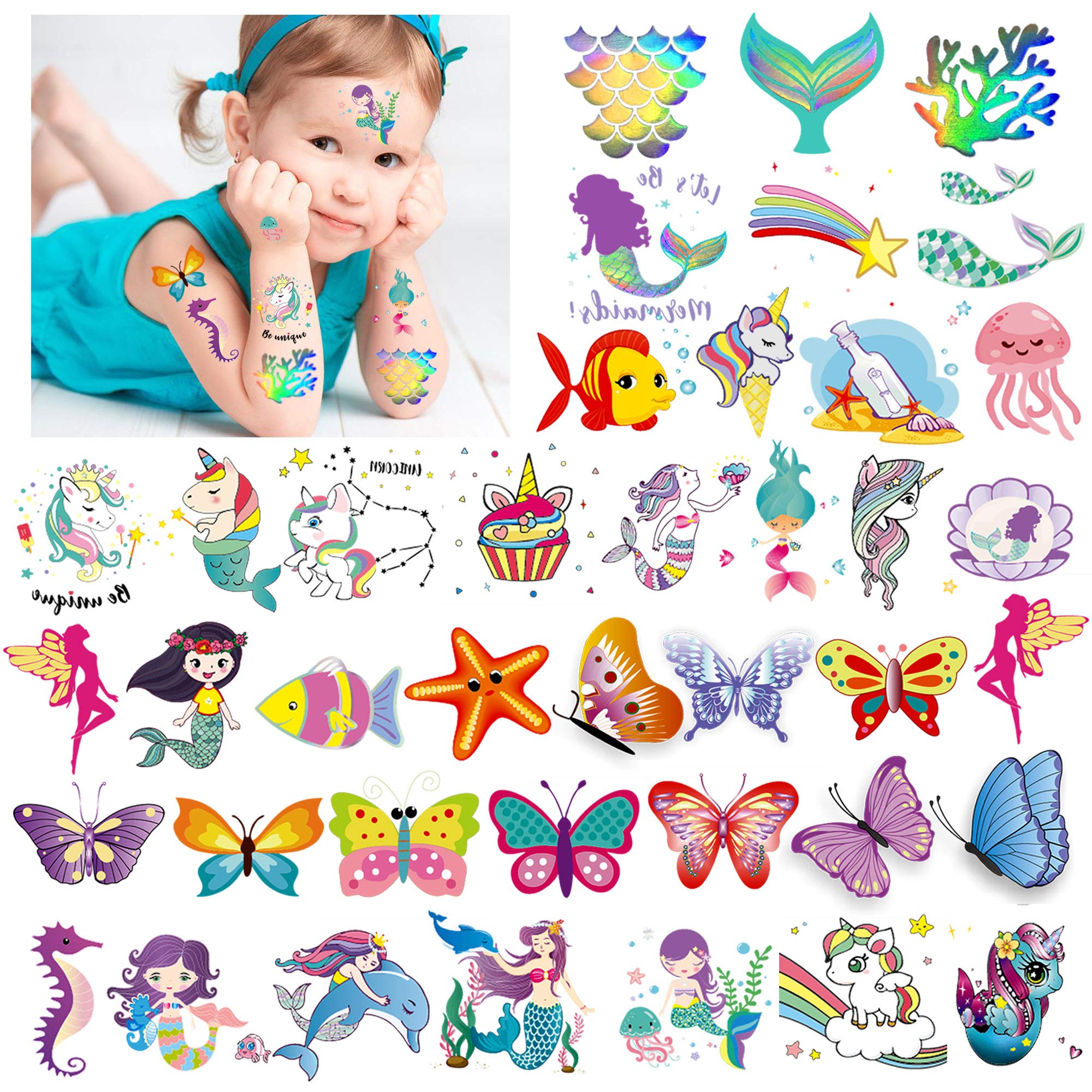 howaf-glitzer-tattoos-kinder-einhorn-80-st-ck image 2