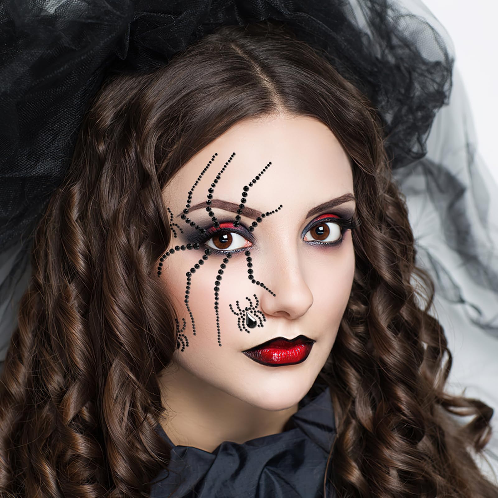 howaf-halloween-tattoo-gesicht-edelsteine-set-4-st-ck-glitzer image 5