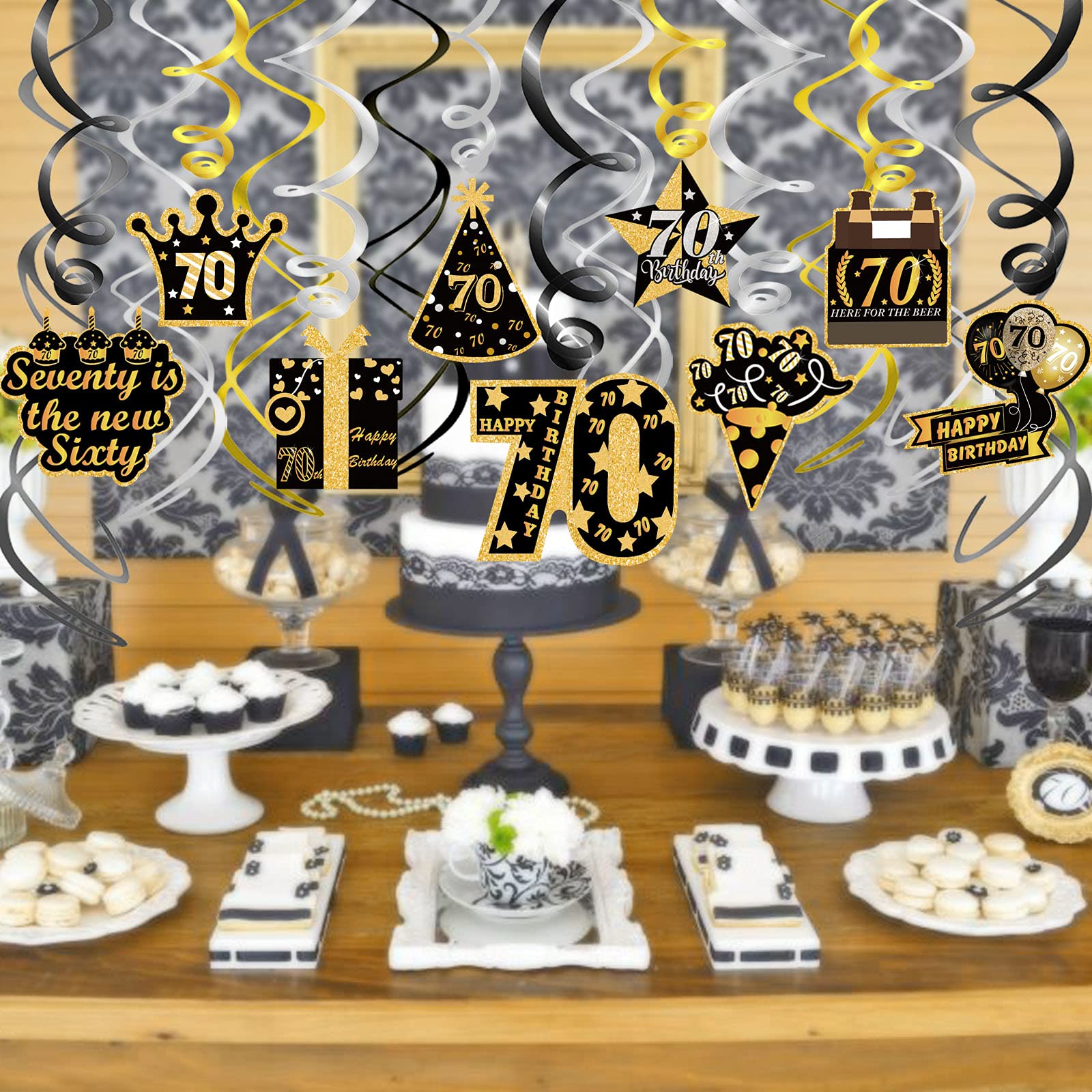 howaf-70-geburtstag-h-ngedeko-deckenh-nger-30-st-ck-schwarz-gold image 7