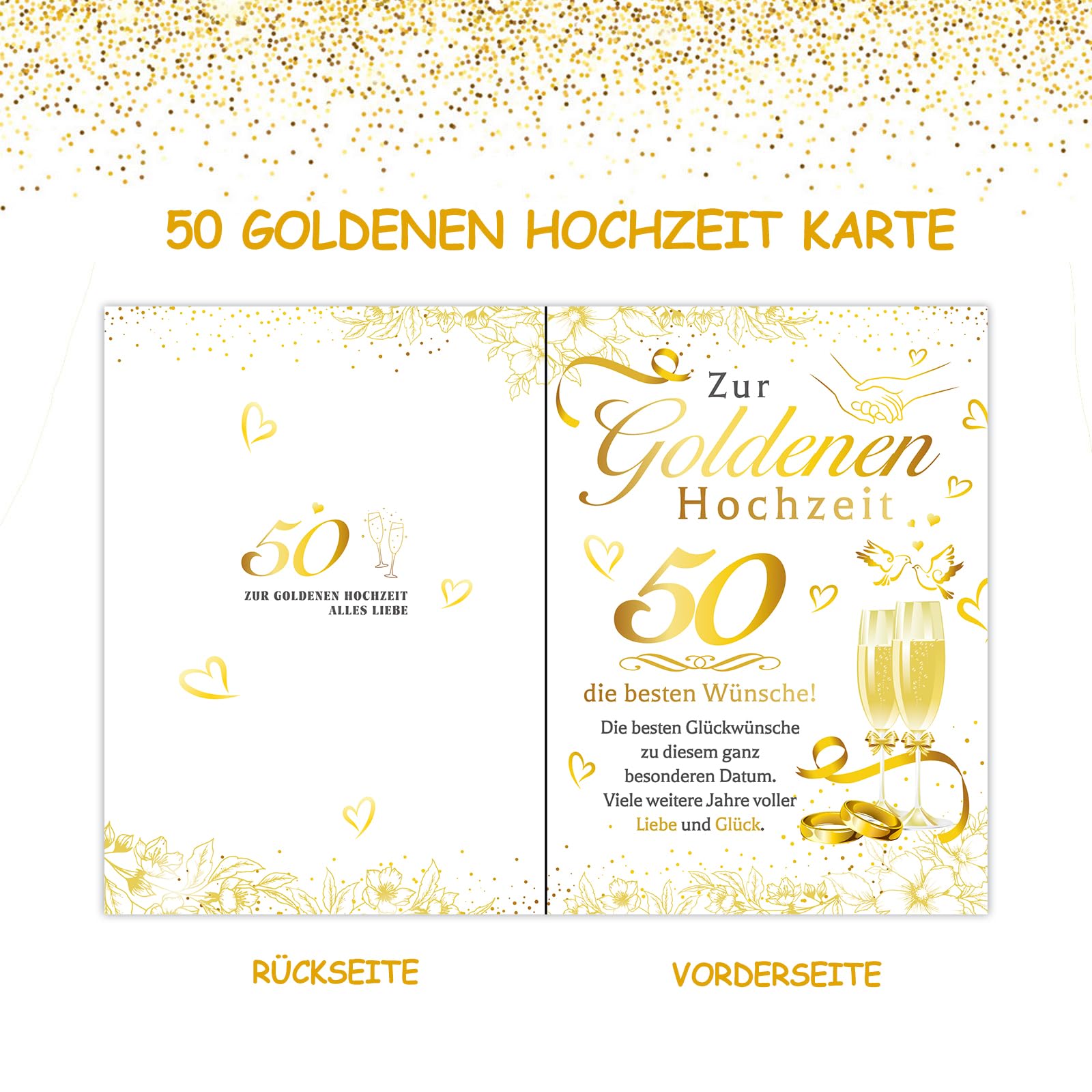 howaf-goldene-hochzeit-karte-mit-schl-sselanh-nger-50-jahre-set image 3
