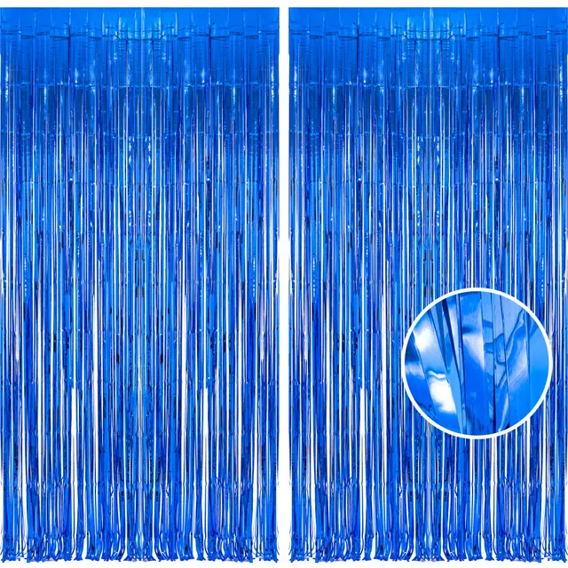 braveshine-lametta-folienvorhang-blau-2-st-ck-1x2-5m-party-fotohintergrund image 1