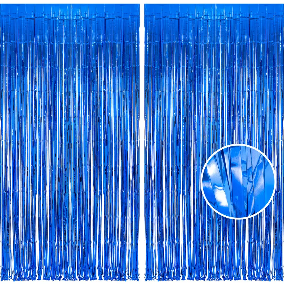 braveshine-lametta-folienvorhang-blau-2-st-ck-1x2-5m-party-fotohintergrund image 1