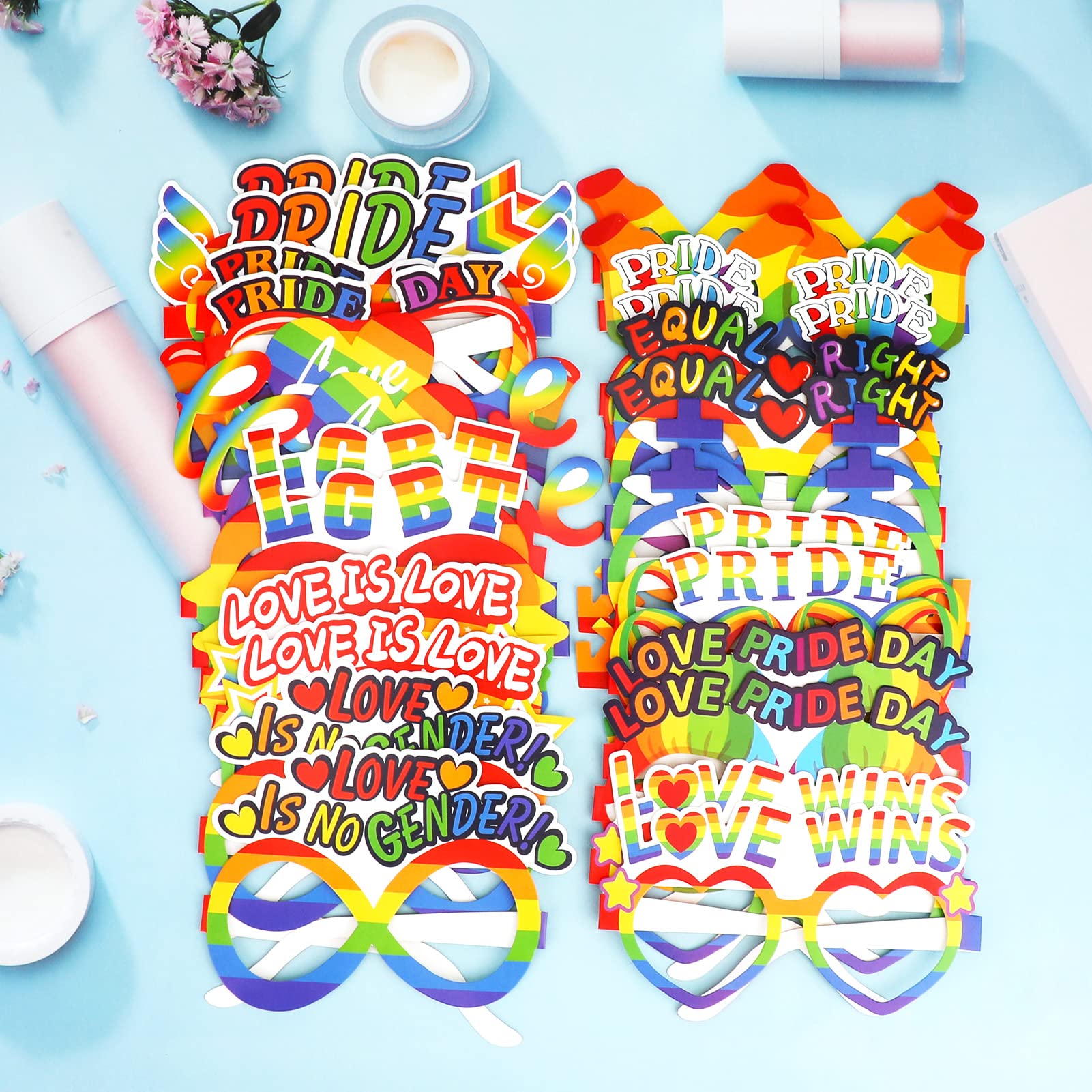 howaf-photo-booth-props-pride-partybrille-regenbogen-herz-26-st-ck image 4