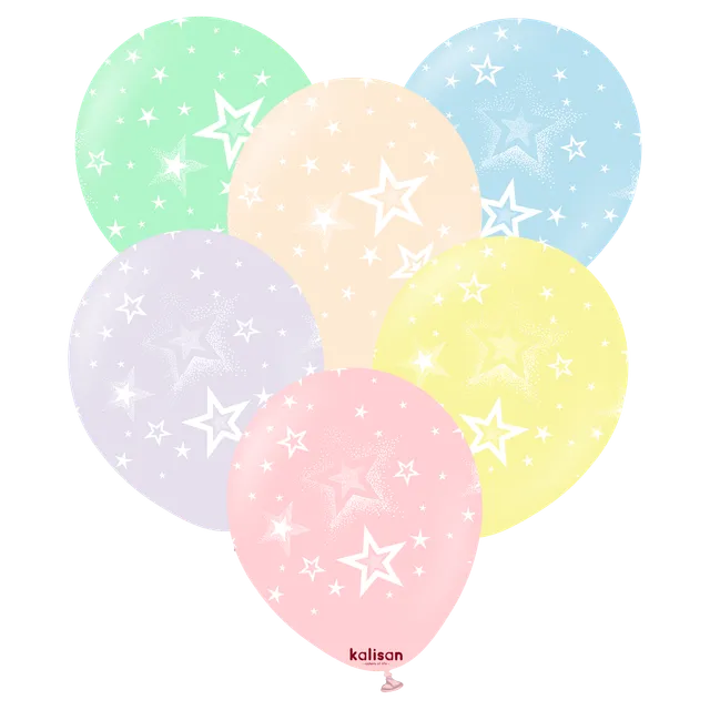 kalisan-party-theme-macaron-stars-luftballons-25-st-ck-pastell-mix image 1