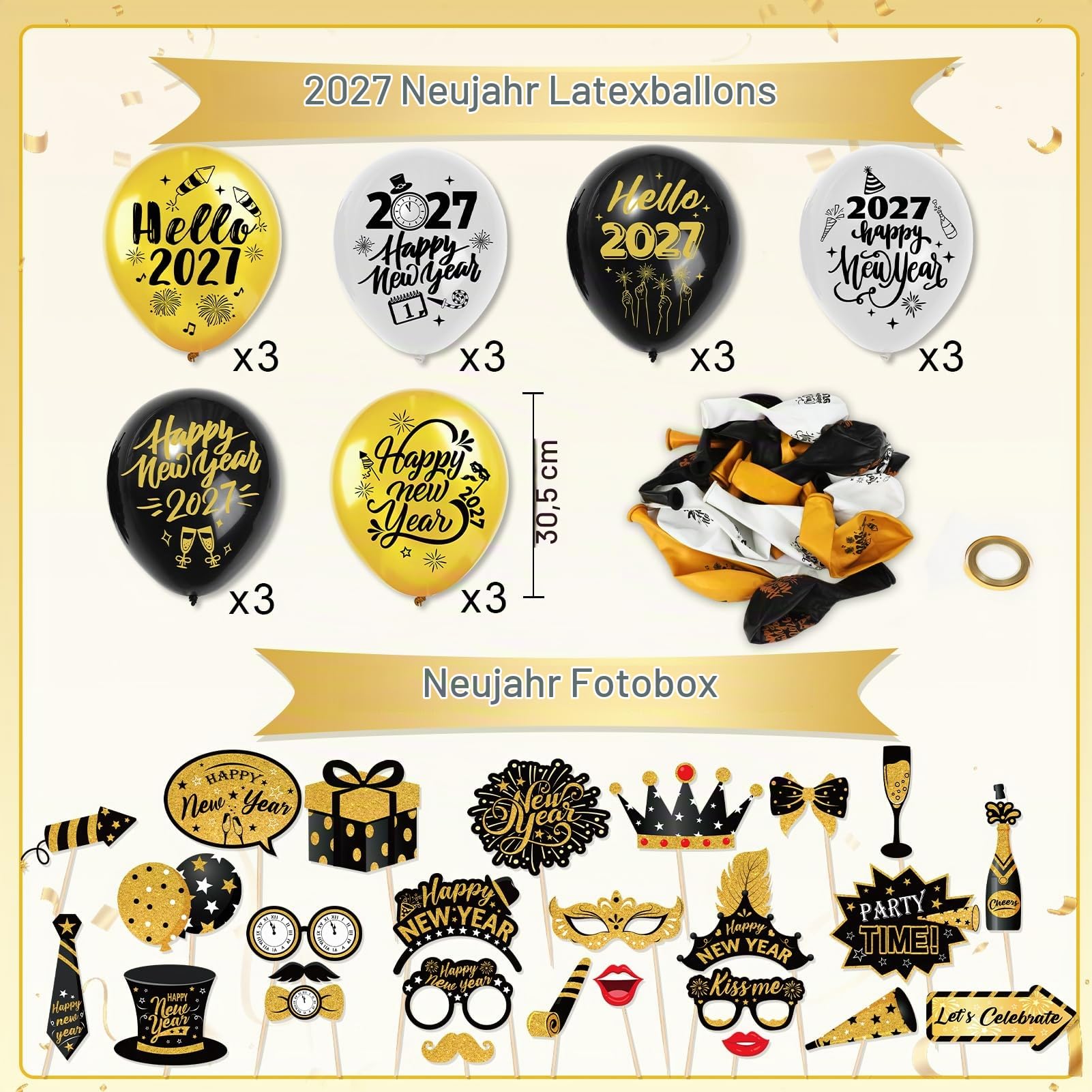howaf-silvester-deko-2027-set-schwarz-gold-mit-ballons-2 image 3