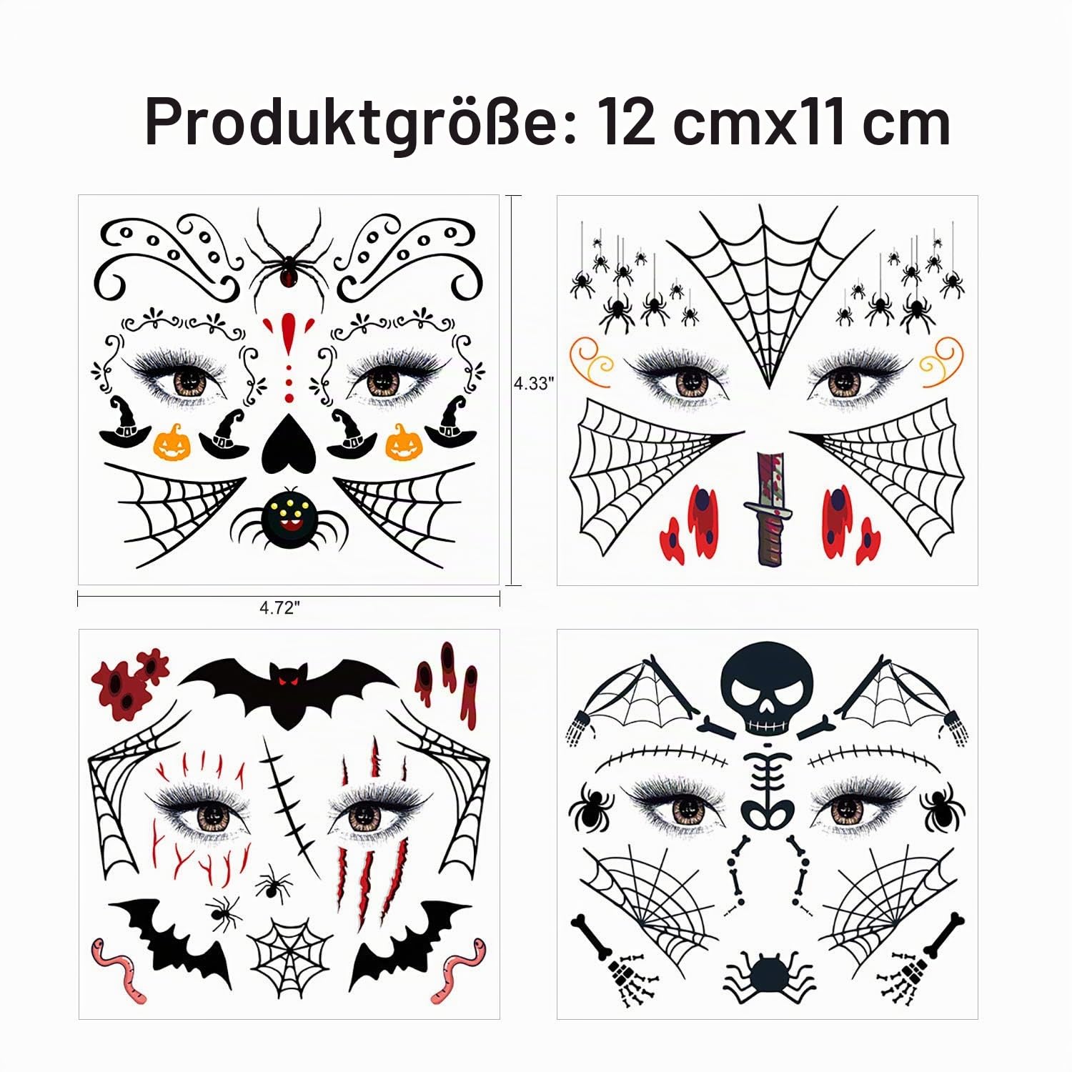 howaf-halloween-tattoos-gesicht-kinder-b-12-blatt-wasserdicht image 3