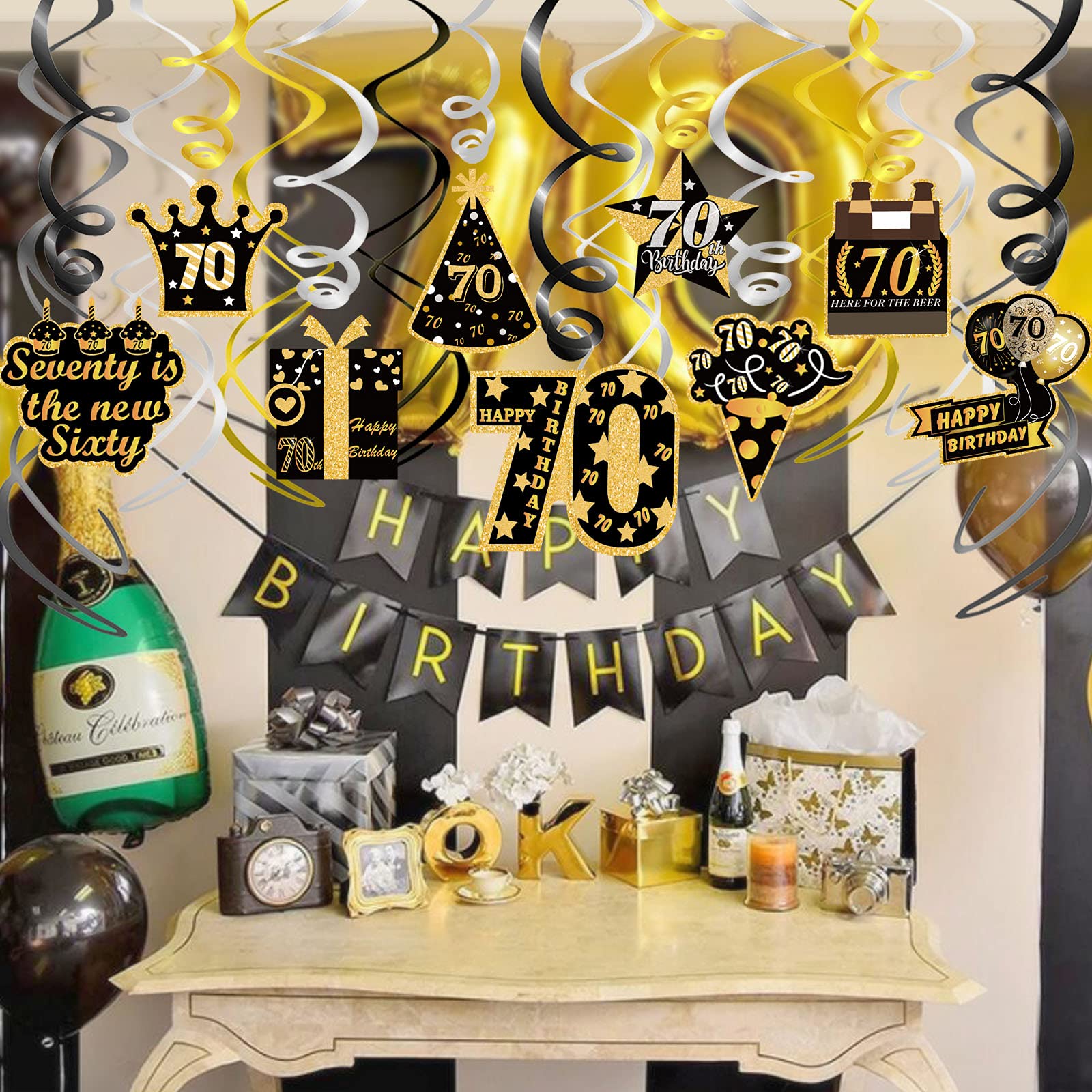 howaf-70-geburtstag-h-ngedeko-deckenh-nger-30-st-ck-schwarz-gold image 6