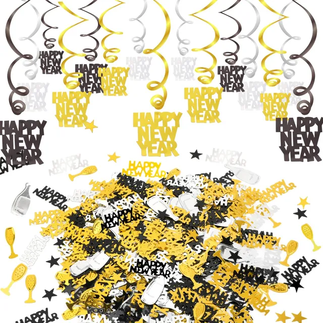 howaf-silvester-deko-2027-deckenh-nger-spiralen-15tlg-schwarz-gold image 1