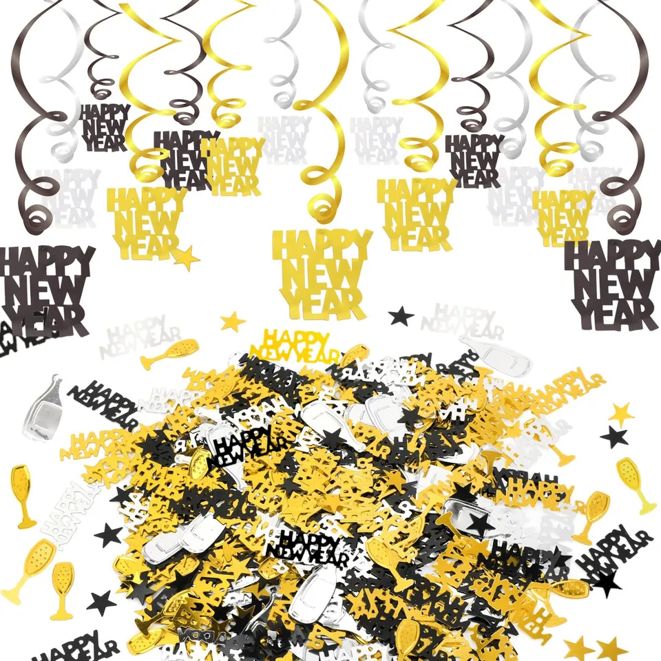 howaf-silvester-deko-2027-deckenh-nger-spiralen-15tlg-schwarz-gold image 1