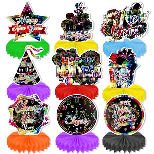 howaf-silvester-deko-2026-bienenwabe-tischdeko-bunt-9-st-ck image 8