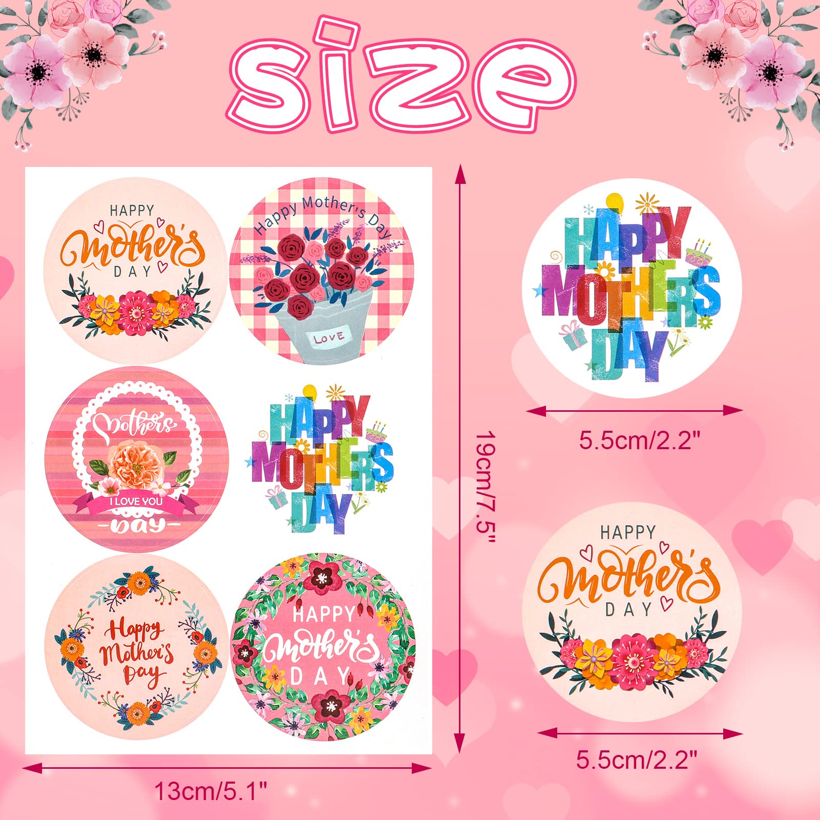 howaf-muttertag-aufkleber-144-st-ck-merci-mama-sticker-blumen image 4