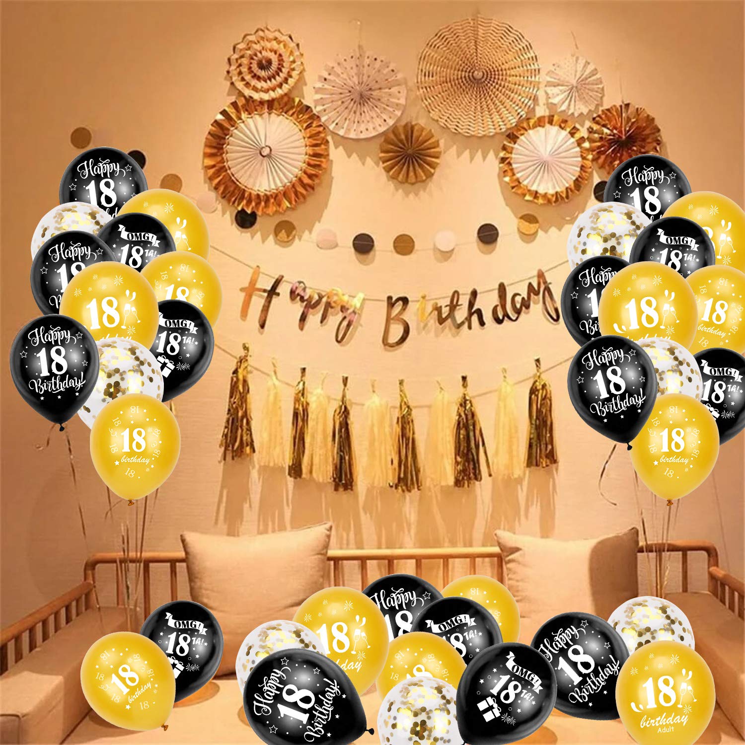 howaf-18-geburtstag-luftballons-schwarz-gold-30-tlg-12-zoll image 6
