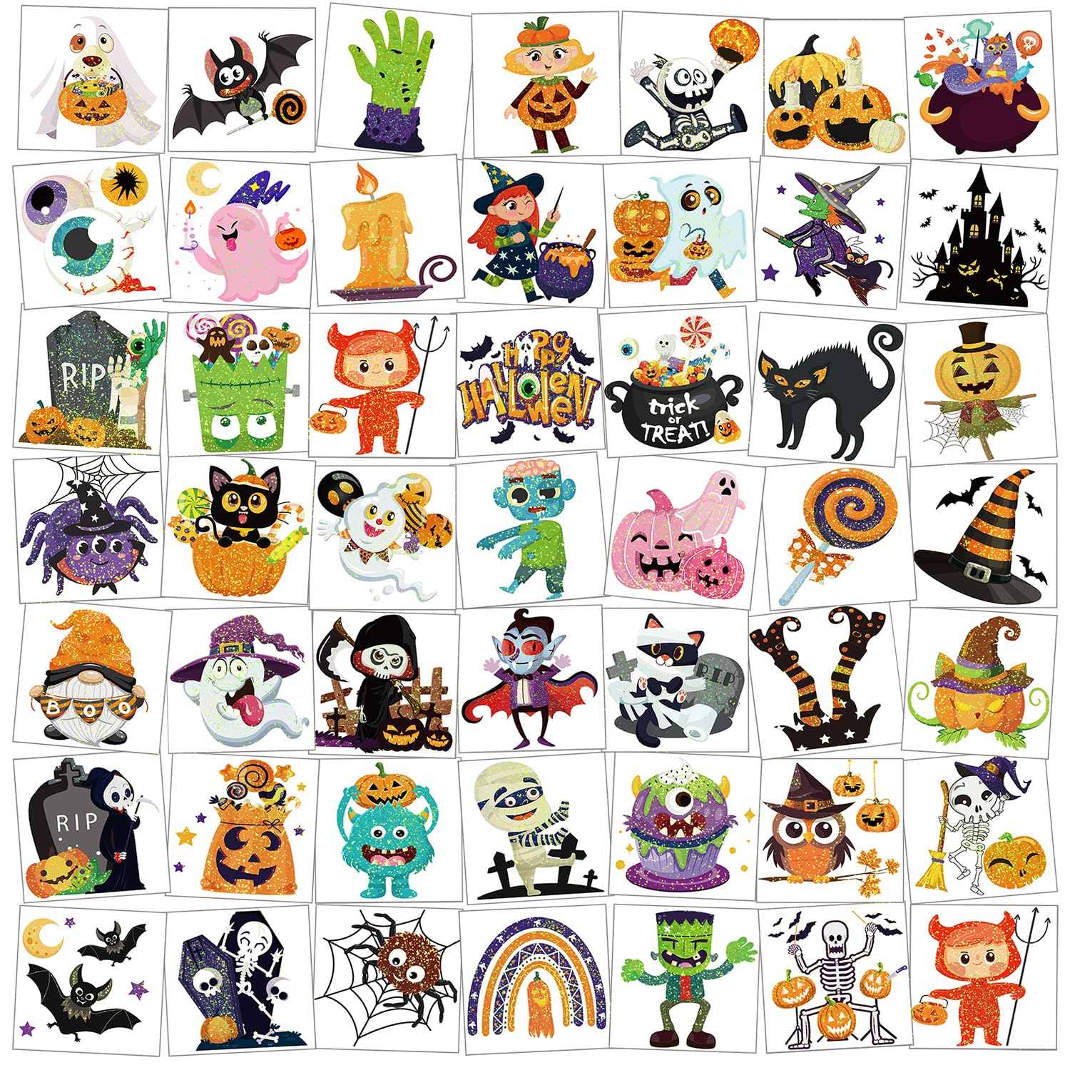 howaf-halloween-tattoos-kinder-glitzer-96-bl-tter-set image 1
