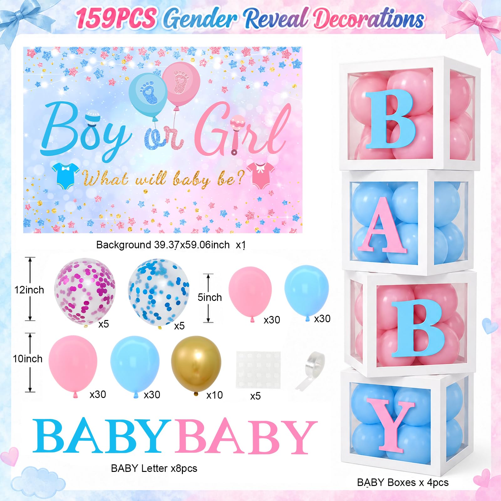 qifu-gender-reveal-luftballons-blau-rosa-141-tlg-mit-boxen image 2
